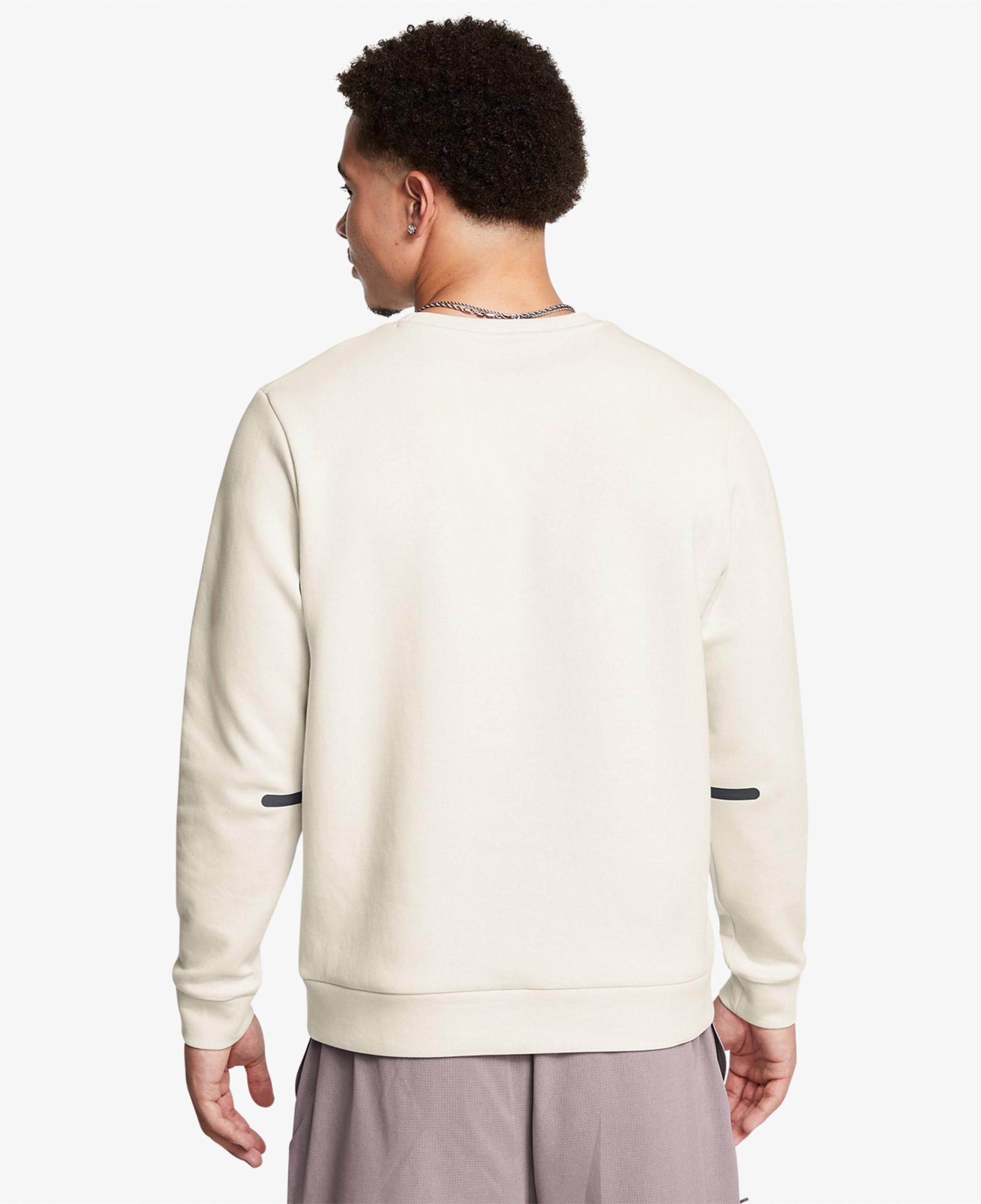 Under Armour Unstoppable Fleece Bisiklet Yaka Erkek Beyaz Sweatshirt