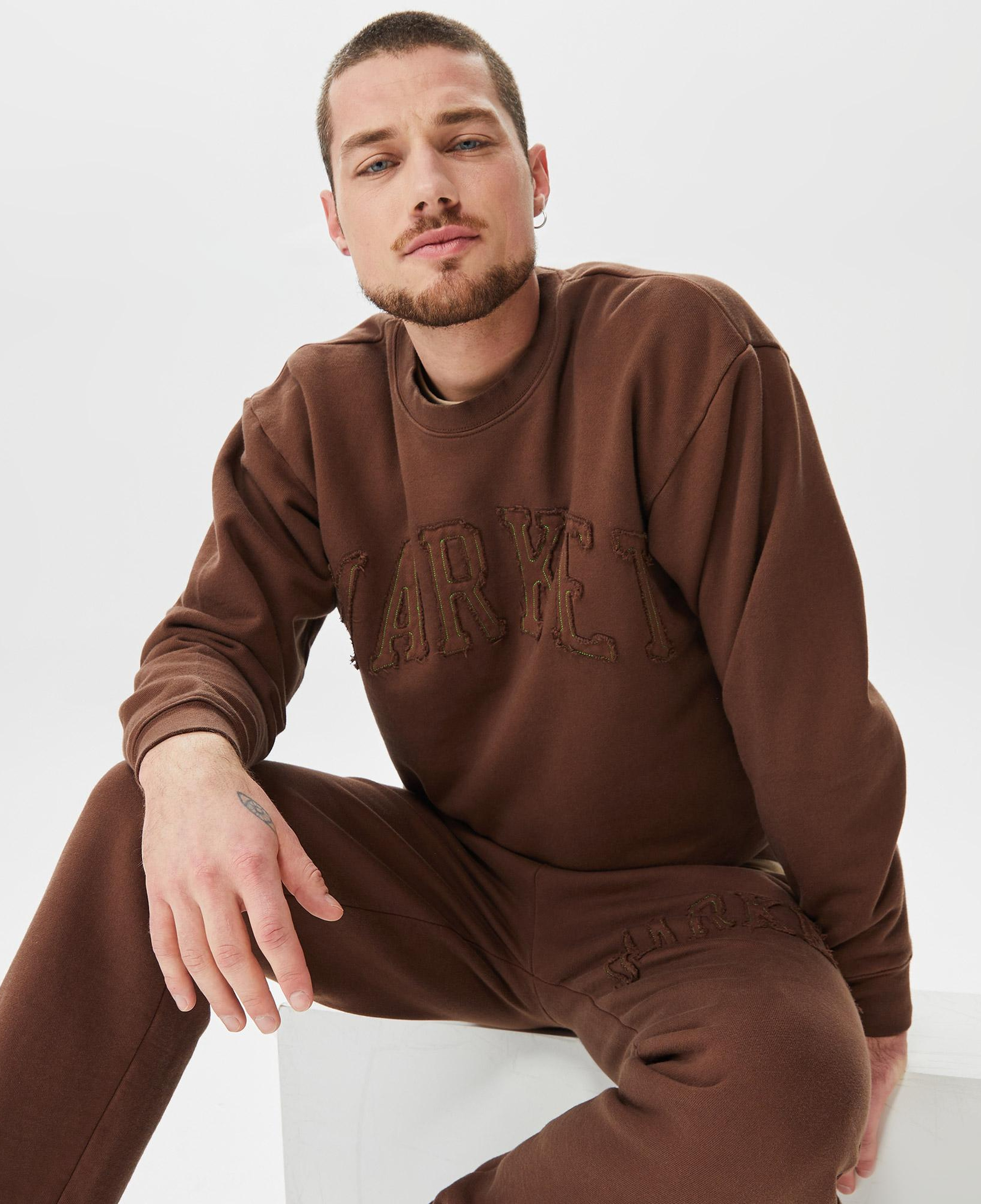 Market Vintage Wash Crewneck Erkek Kahverengi Sweatshirt