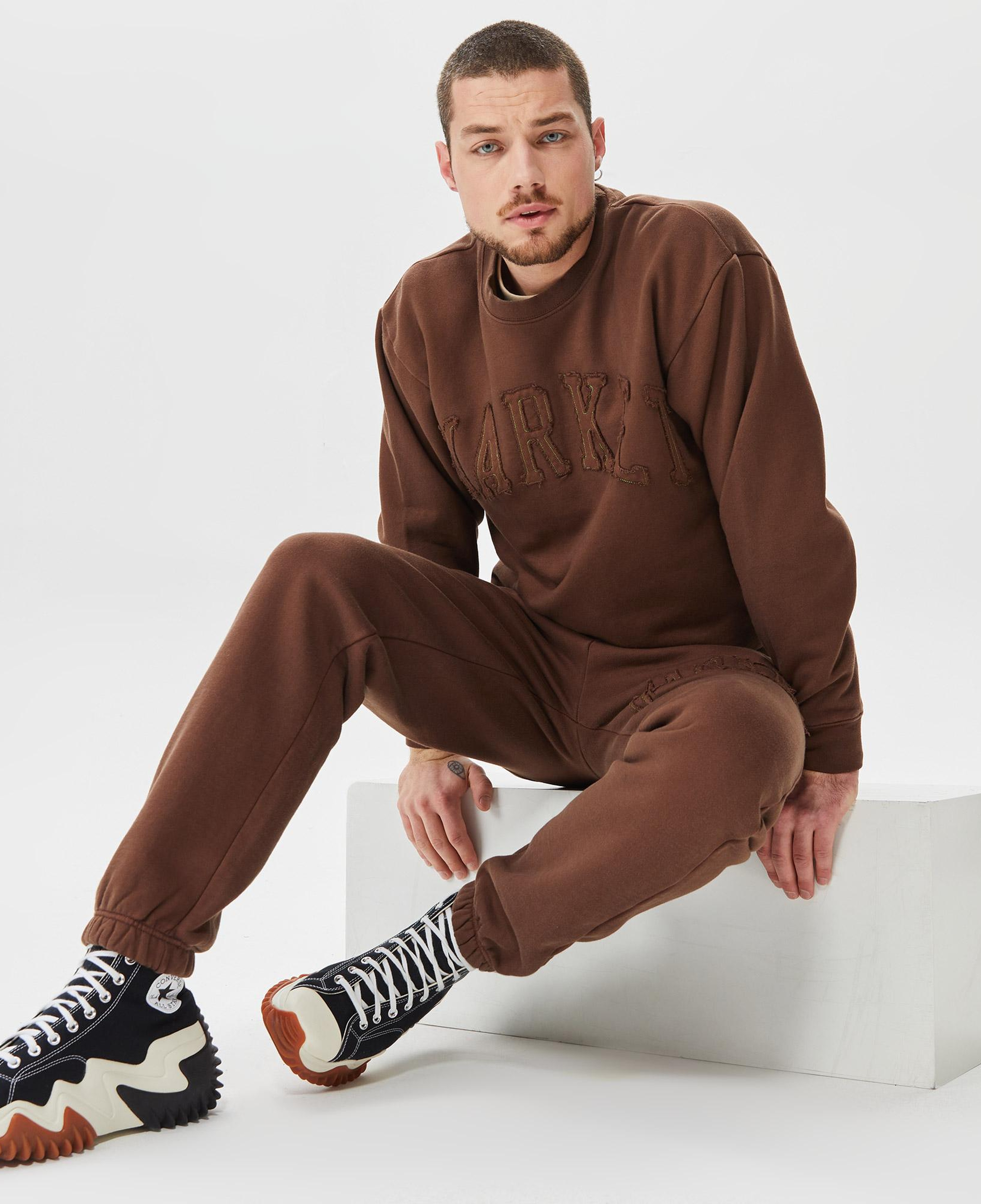 Market Vintage Wash Crewneck Erkek Kahverengi Sweatshirt