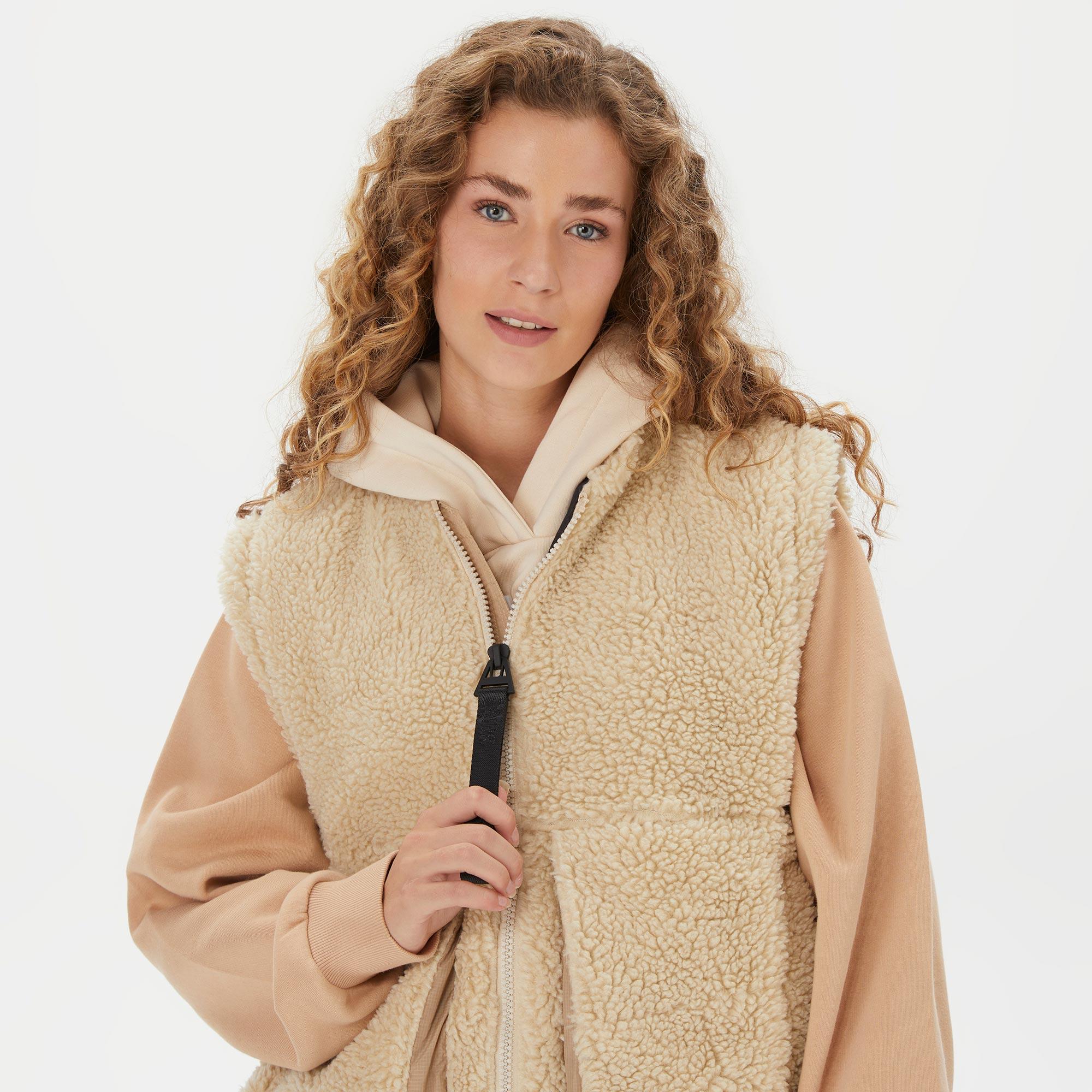 Rains Kofu Fleece Bomber Kadın Bej Yelek