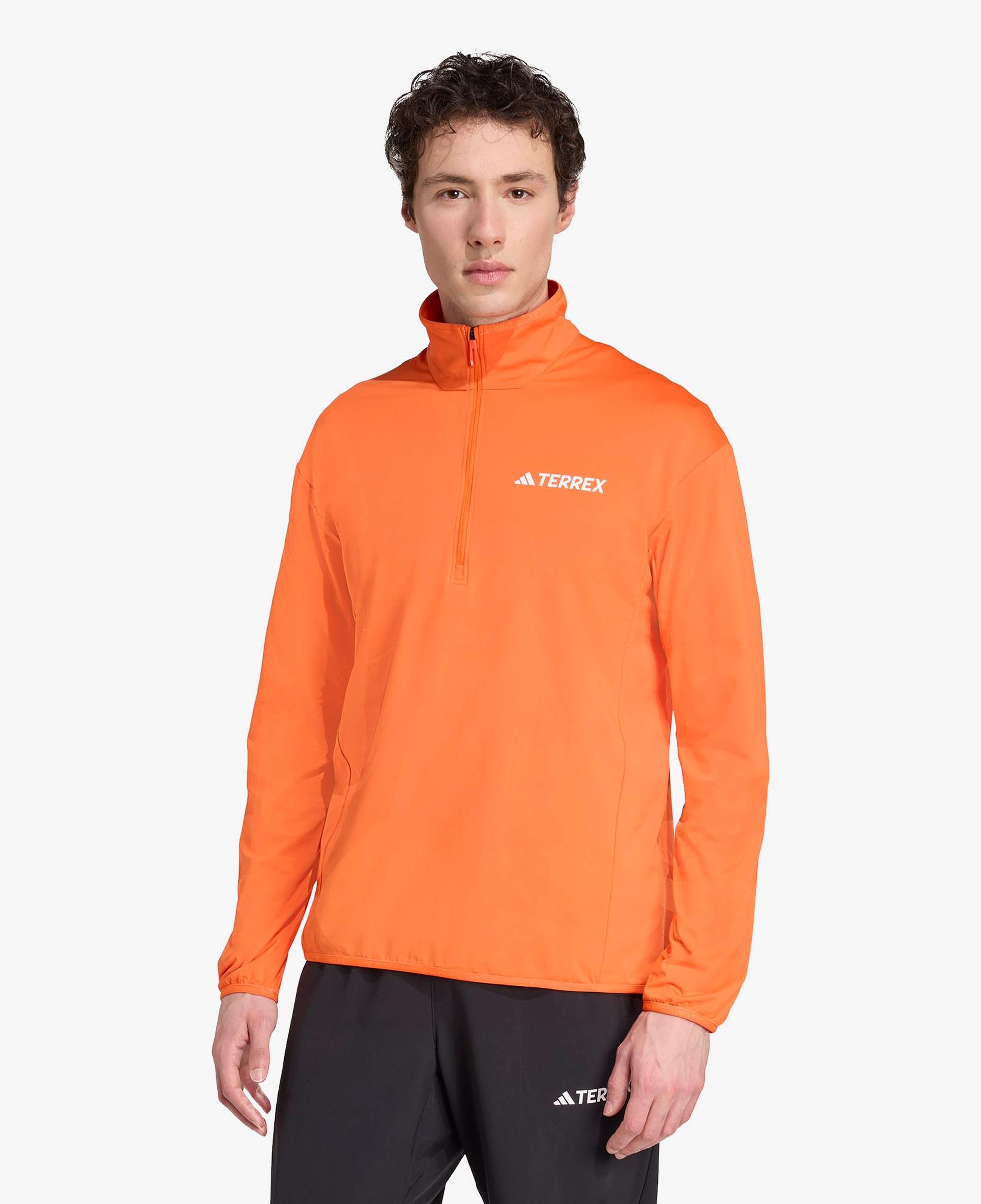 adidas Terrex Multi Climawarm Half Zip Tech Üst Erkek Turuncu Yürüyüş Polar