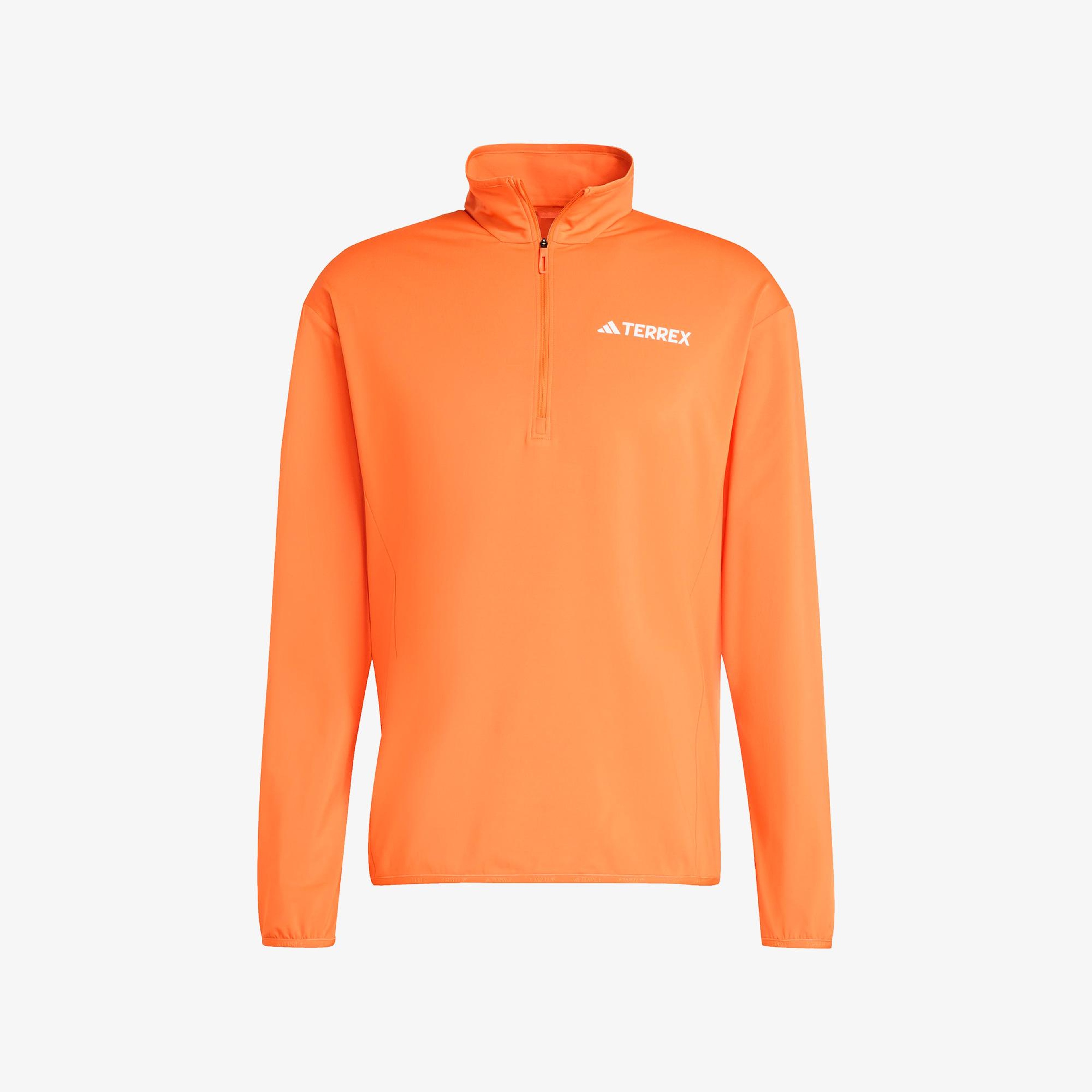 adidas Terrex Multi Climawarm Half Zip Tech Üst Erkek Turuncu Yürüyüş Polar