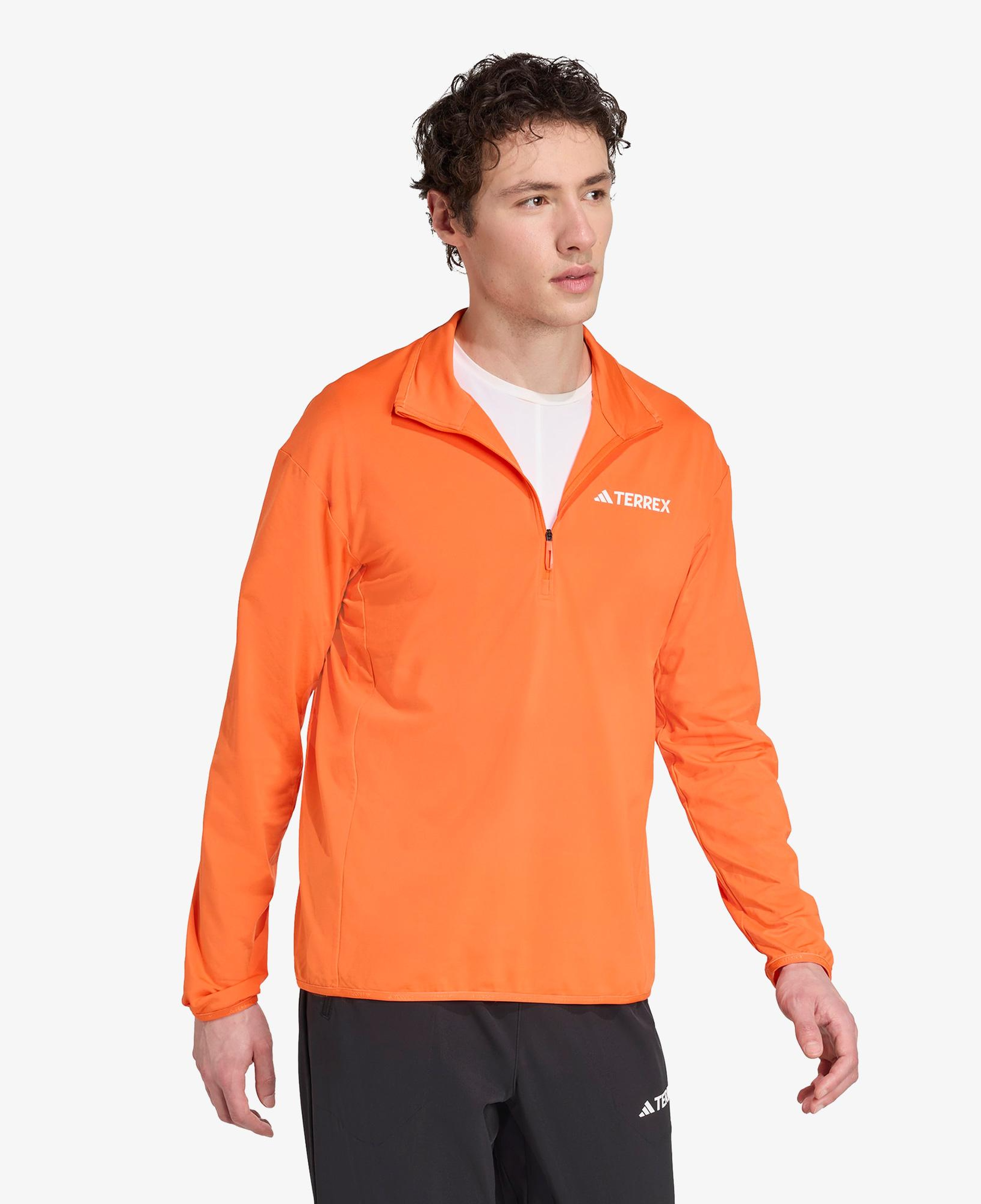 adidas Terrex Multi Climawarm Half Zip Tech Üst Erkek Turuncu Yürüyüş Polar