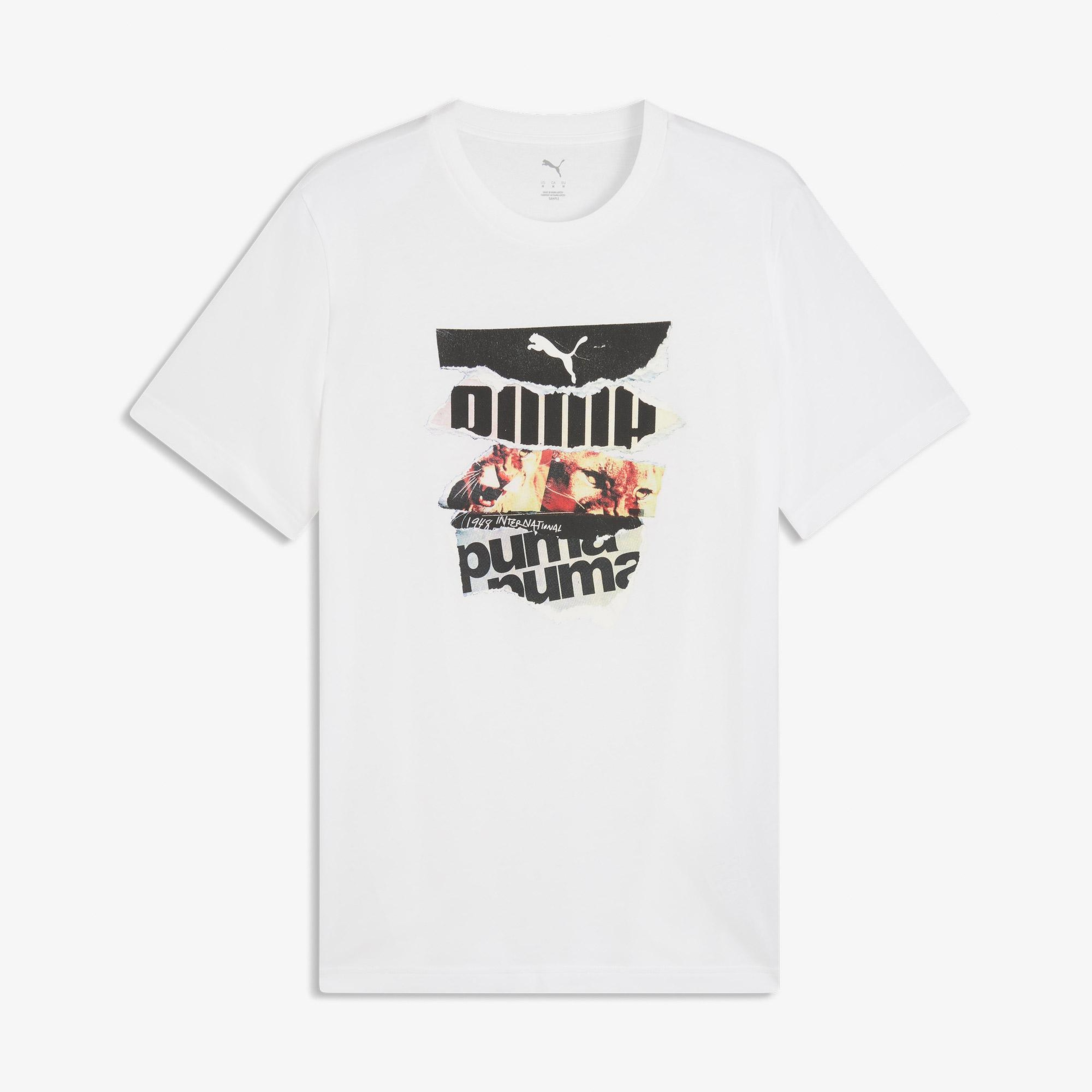 Puma Graphic  Erkek Beyaz T-Shirt