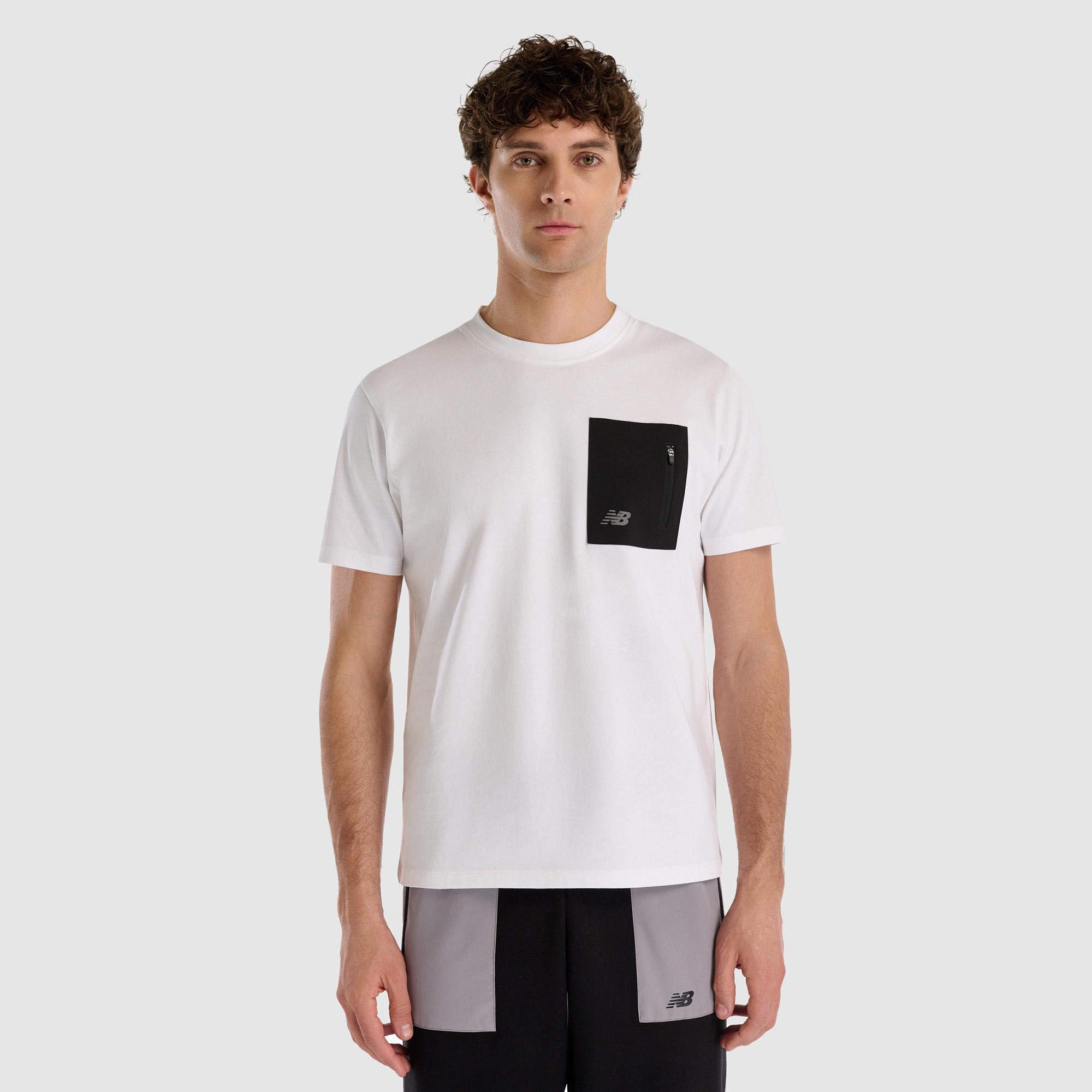 New Balance Erkek Beyaz T-Shirt