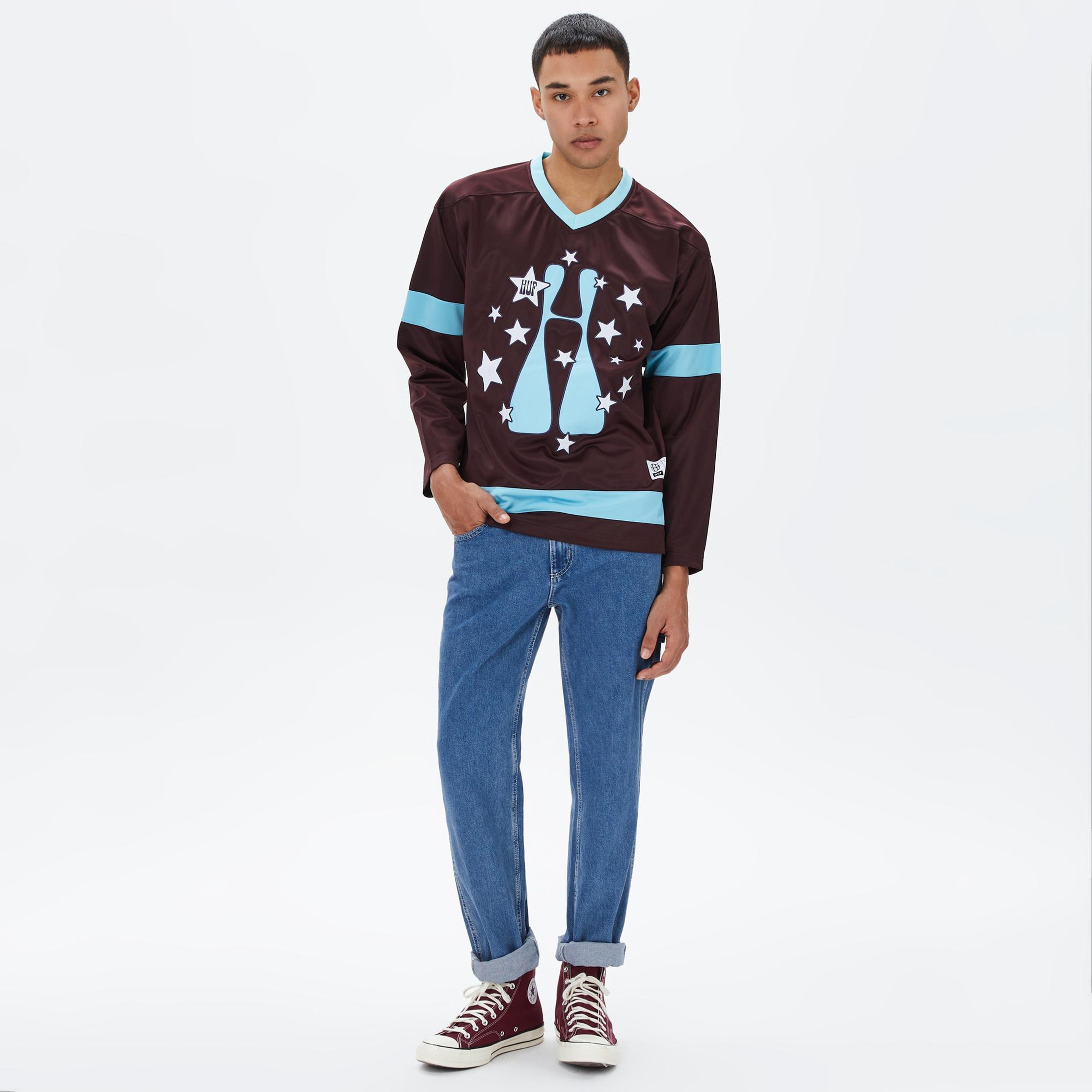 HUF H Stardust Erkek Bordo Gömlek