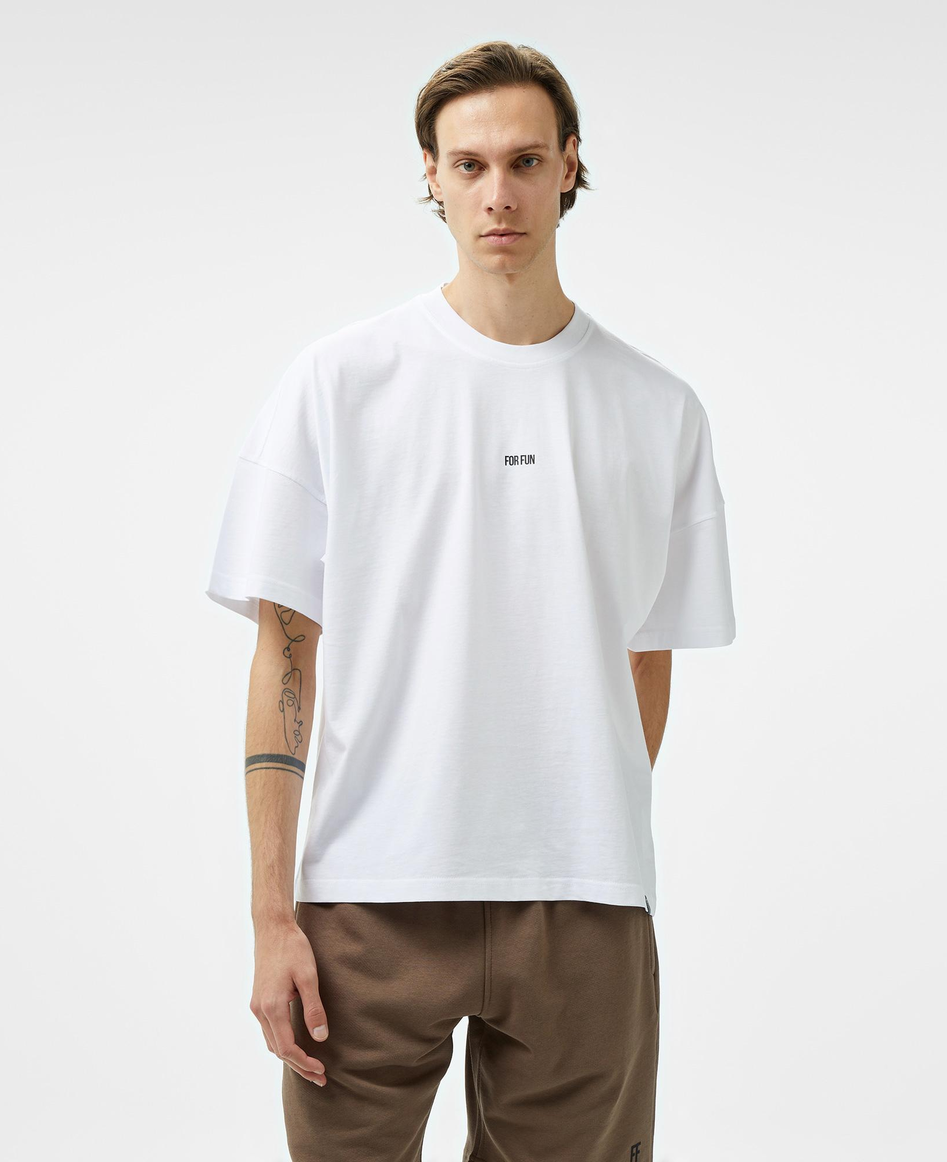 Forfun Blurred Dreams Oversize Drop Shoulder Erkek Beyaz T-Shirt