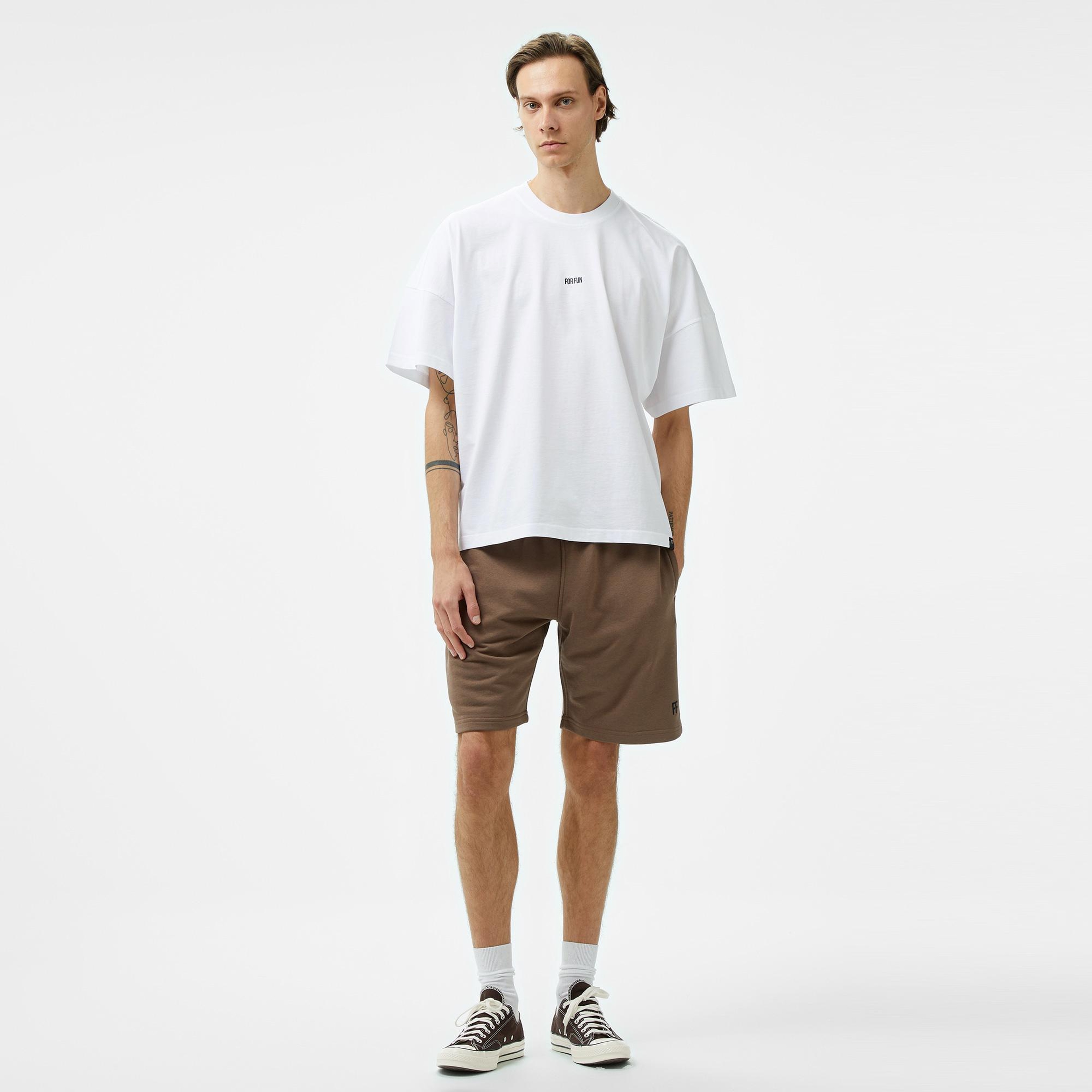 Forfun Blurred Dreams Oversize Drop Shoulder Erkek Beyaz T-Shirt