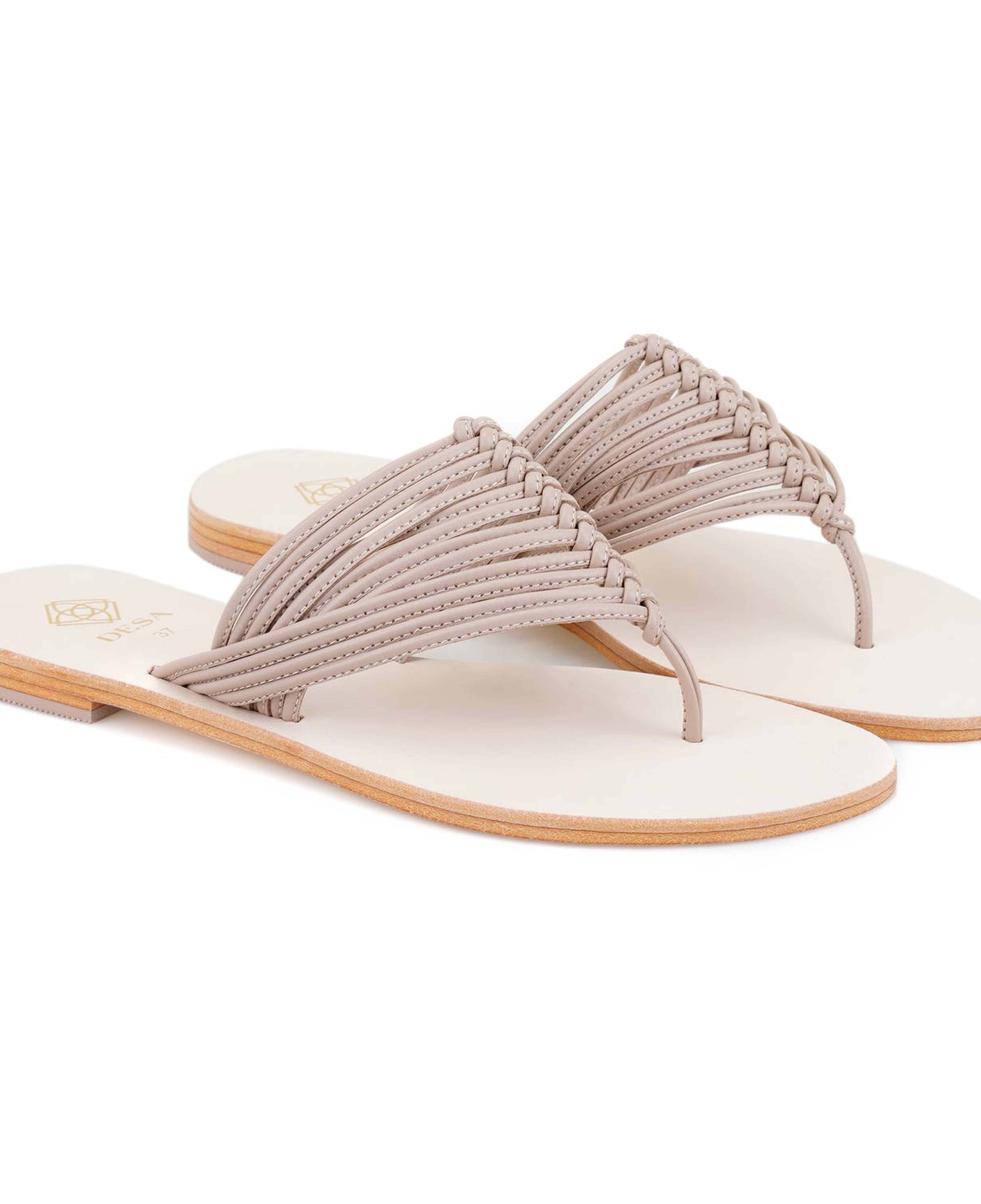 Kadın Bej Parmak Arası Deri Terlik