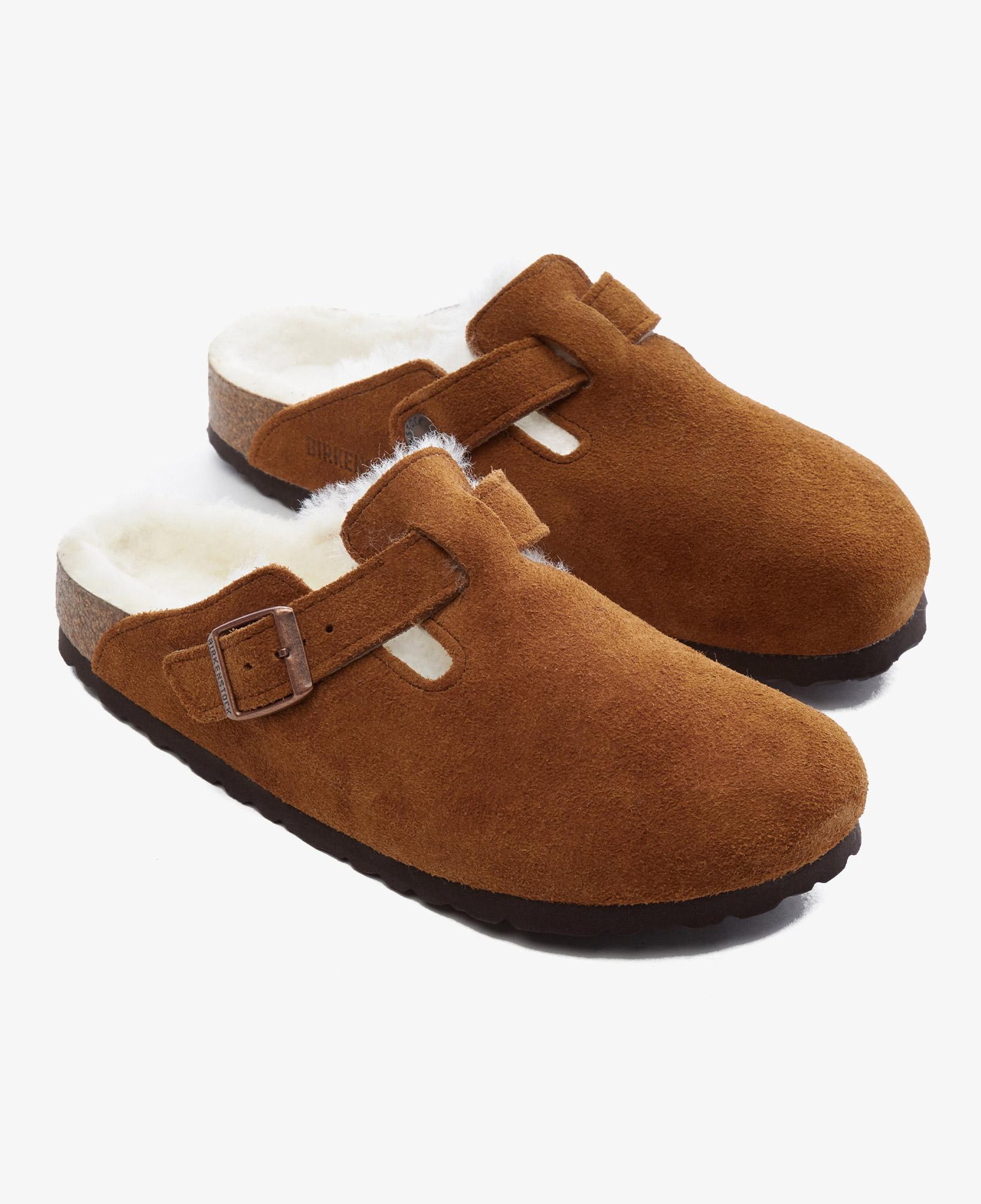 Birkenstock Suede Shearling Unisex Kahverengi Terlik