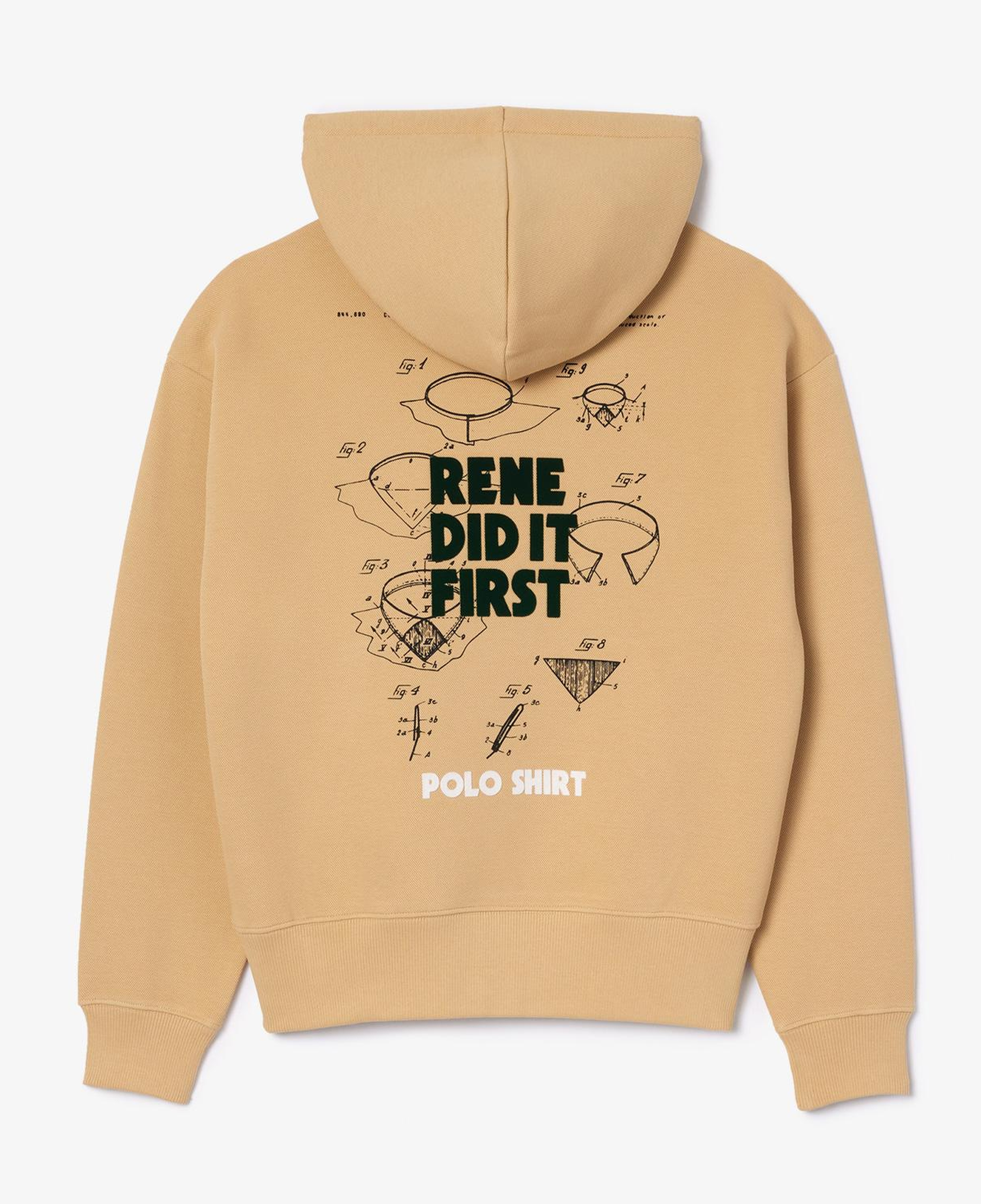 Unisex Relaxed Fit Kapüşonlu Bej Sweatshirt