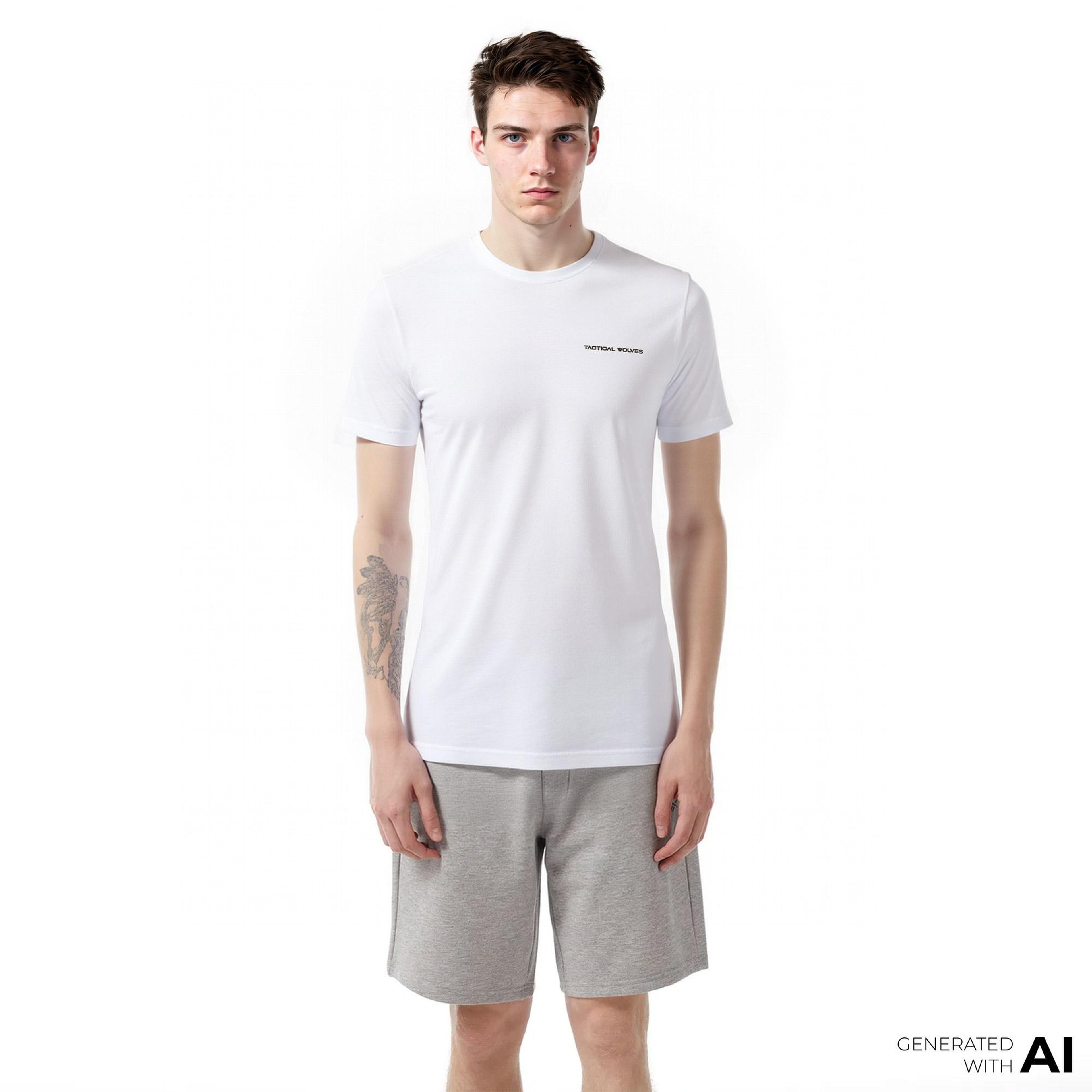 Tactical Wolves Classics Erkek Beyaz Günlük T-Shirt