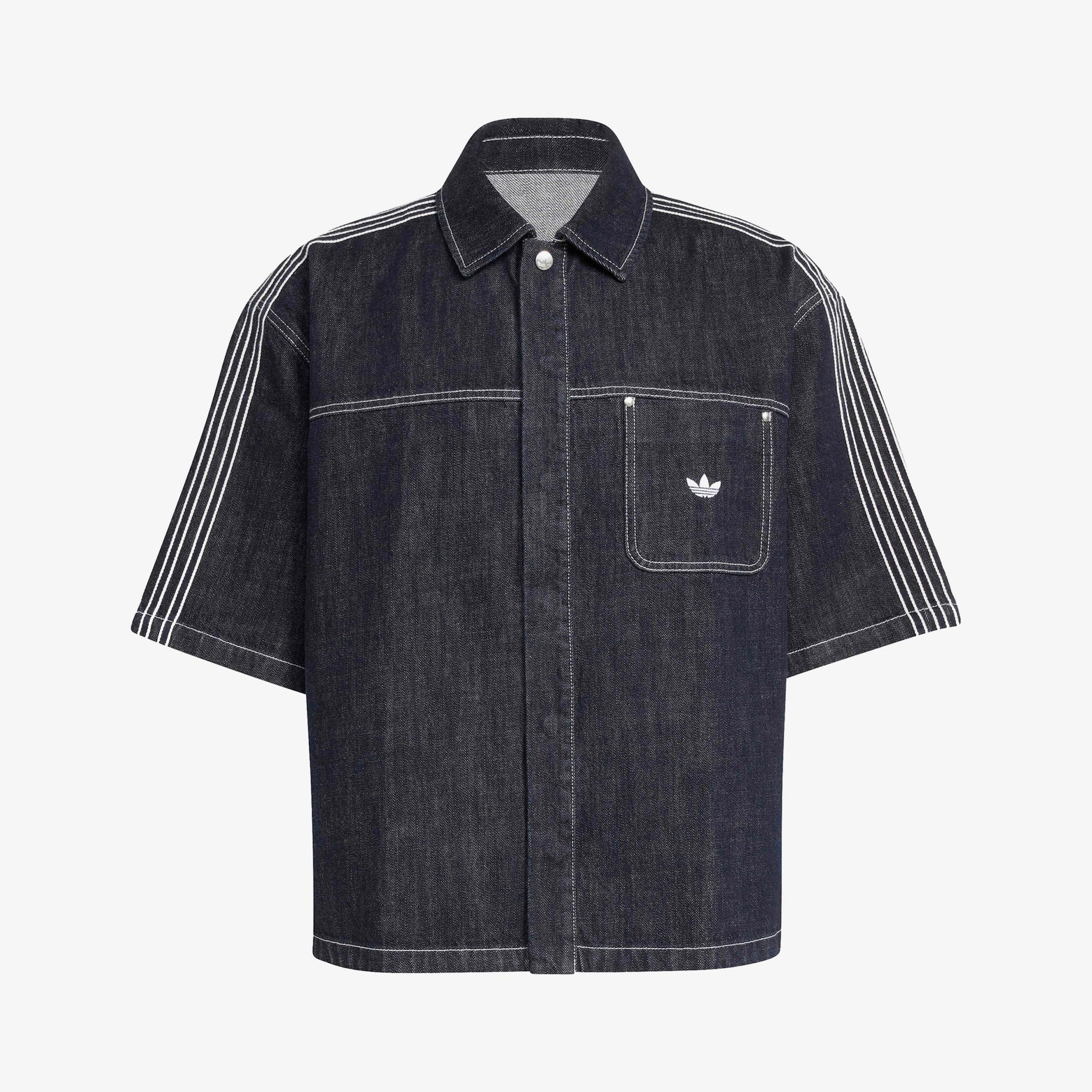 adidas Denim Button Up Erkek Mavi Gömlek