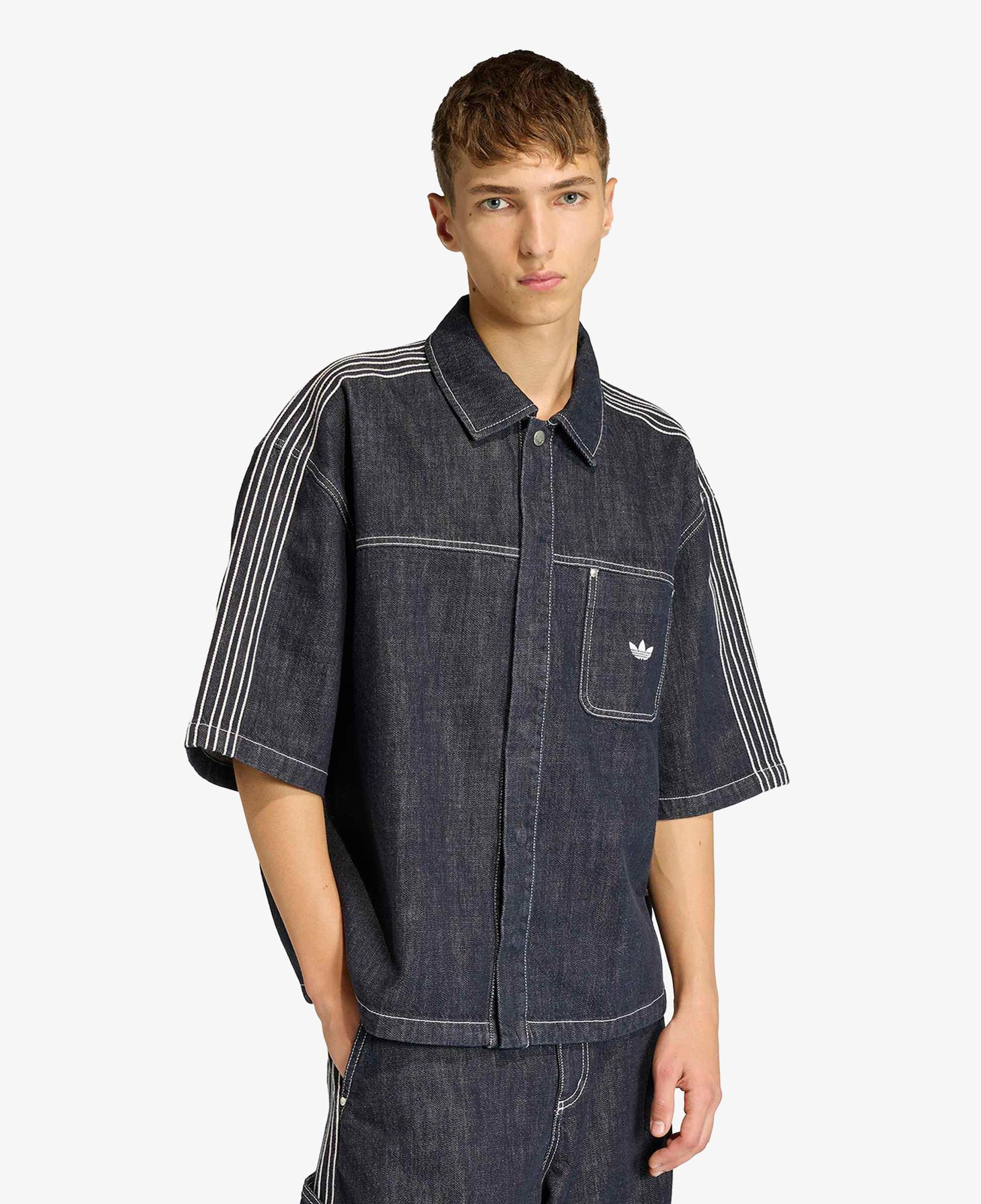 adidas Denim Button Up Erkek Mavi Gömlek