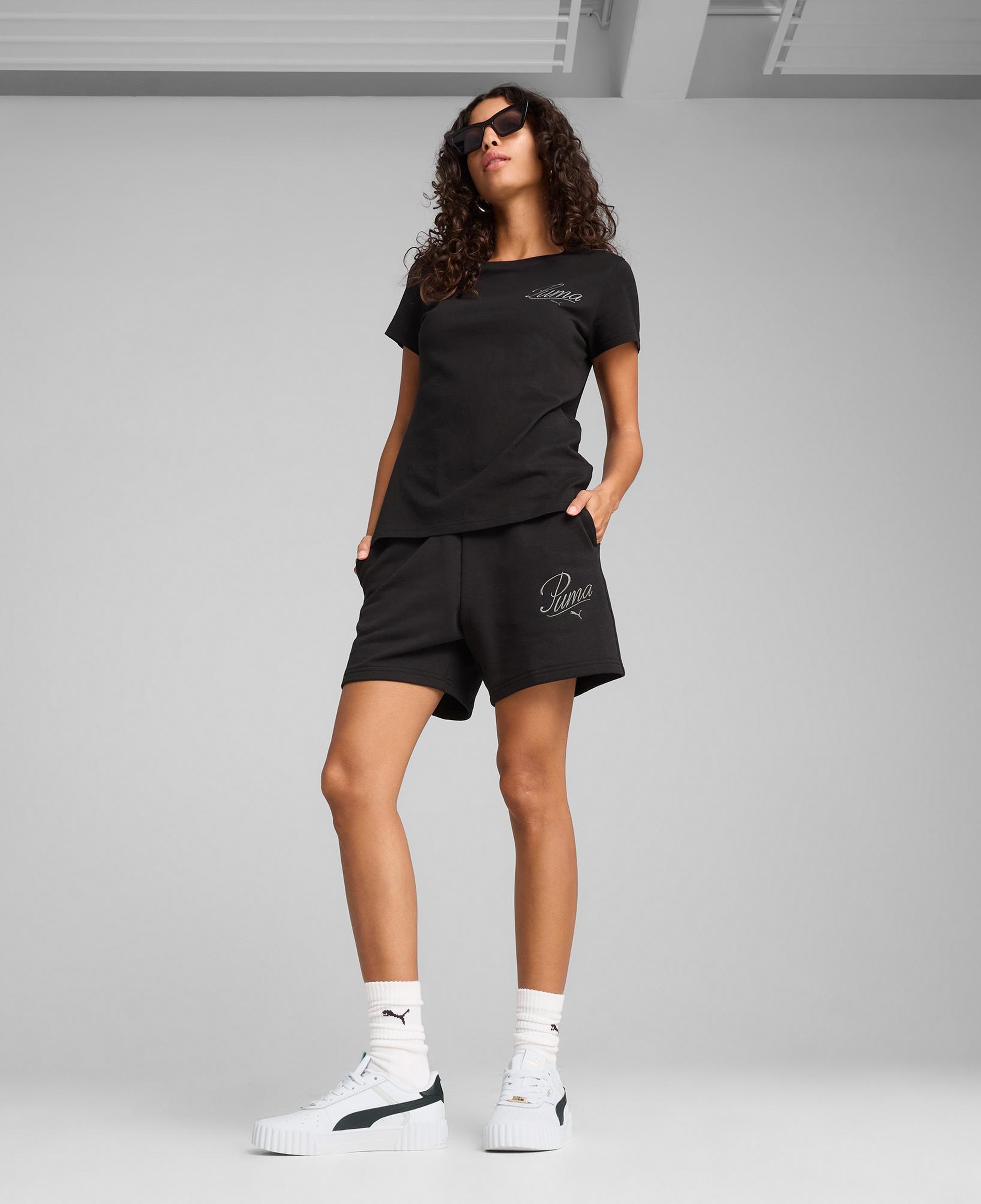 Puma Essentials Script  Kadın Siyah T-Shirt