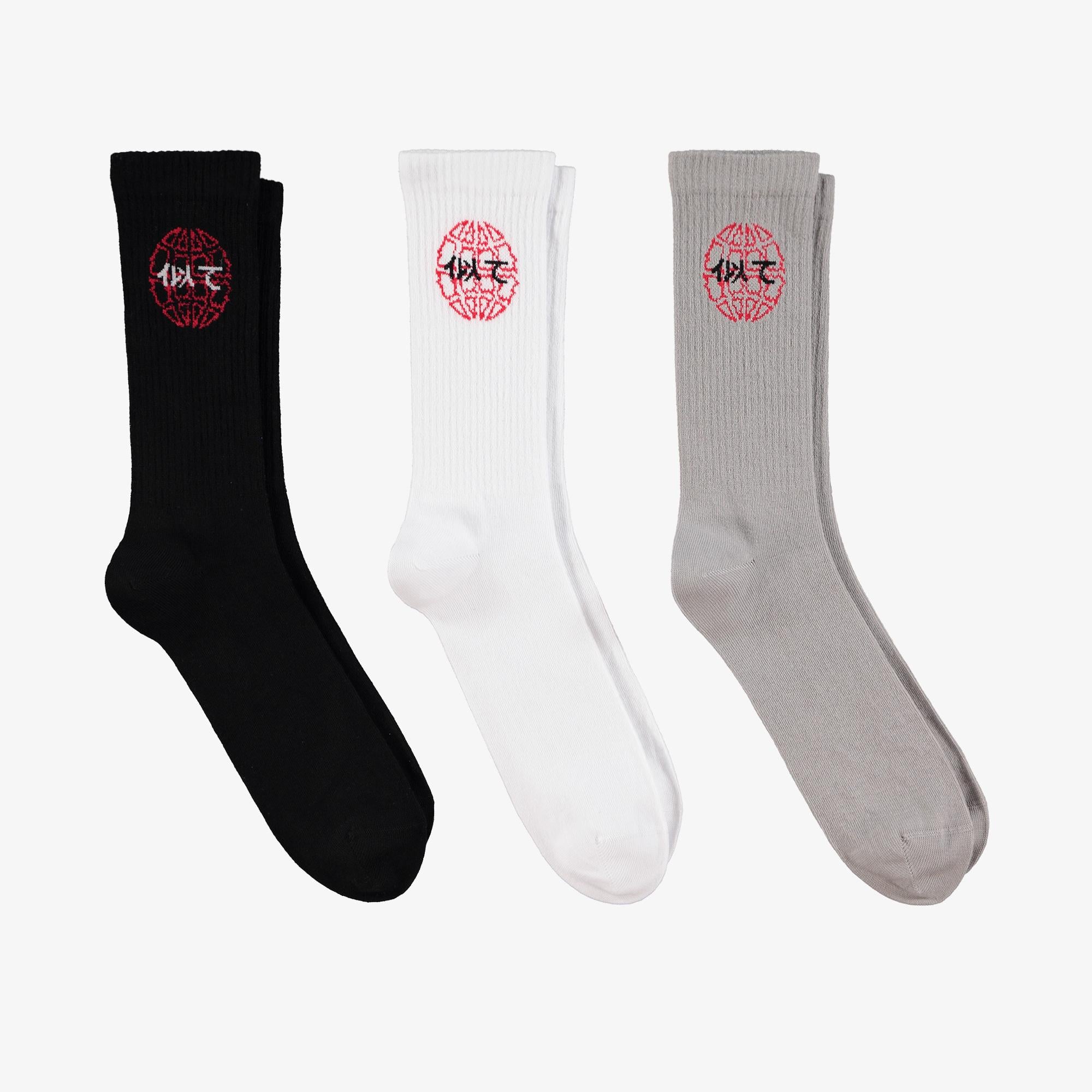 UNITED4 Uzun 3lü Soket Unisex Beyaz Çorap