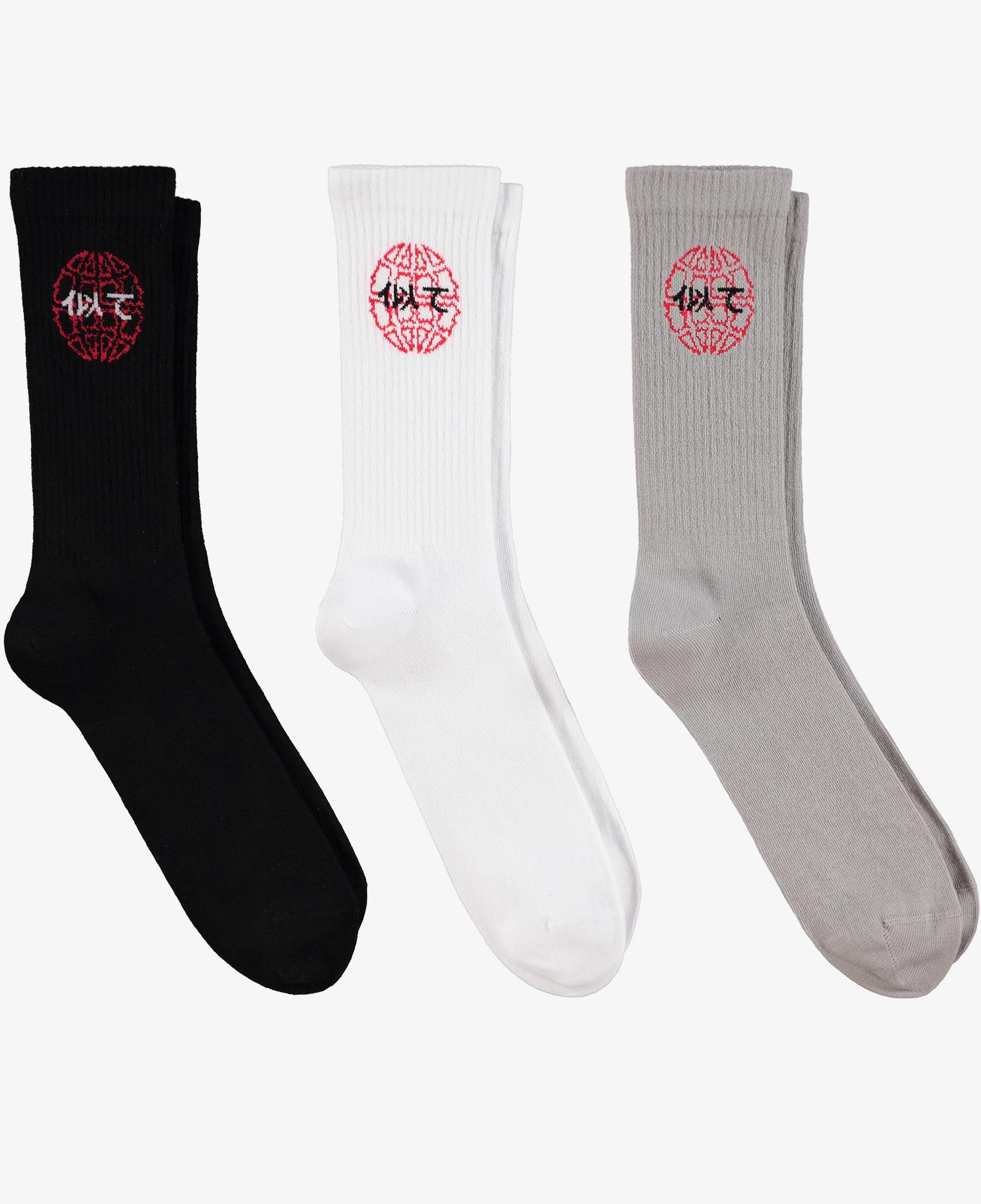 UNITED4 Uzun 3lü Soket Unisex Beyaz Çorap