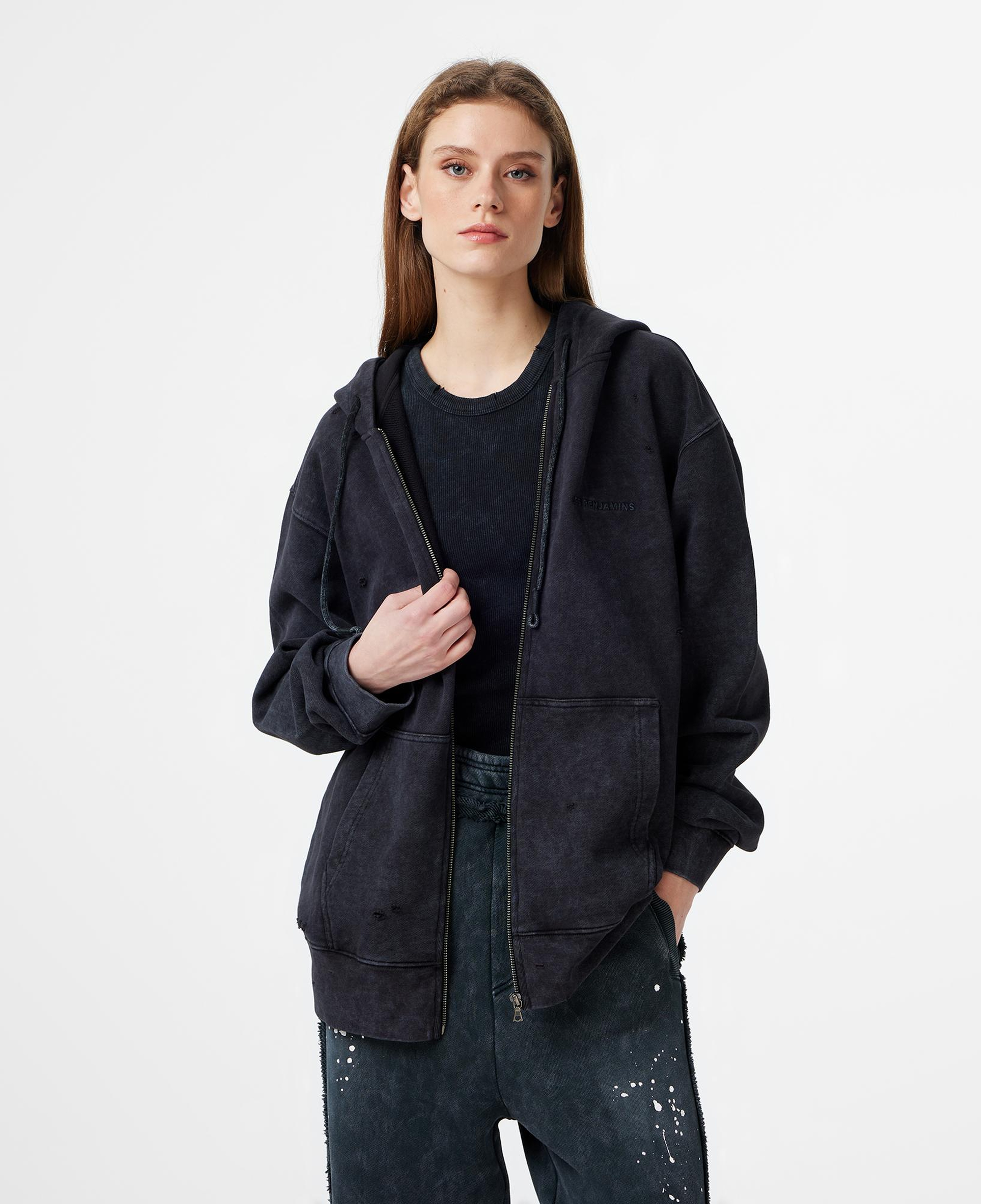 Les Benjamins Regular Fit Kadın Siyah Sweatshirt