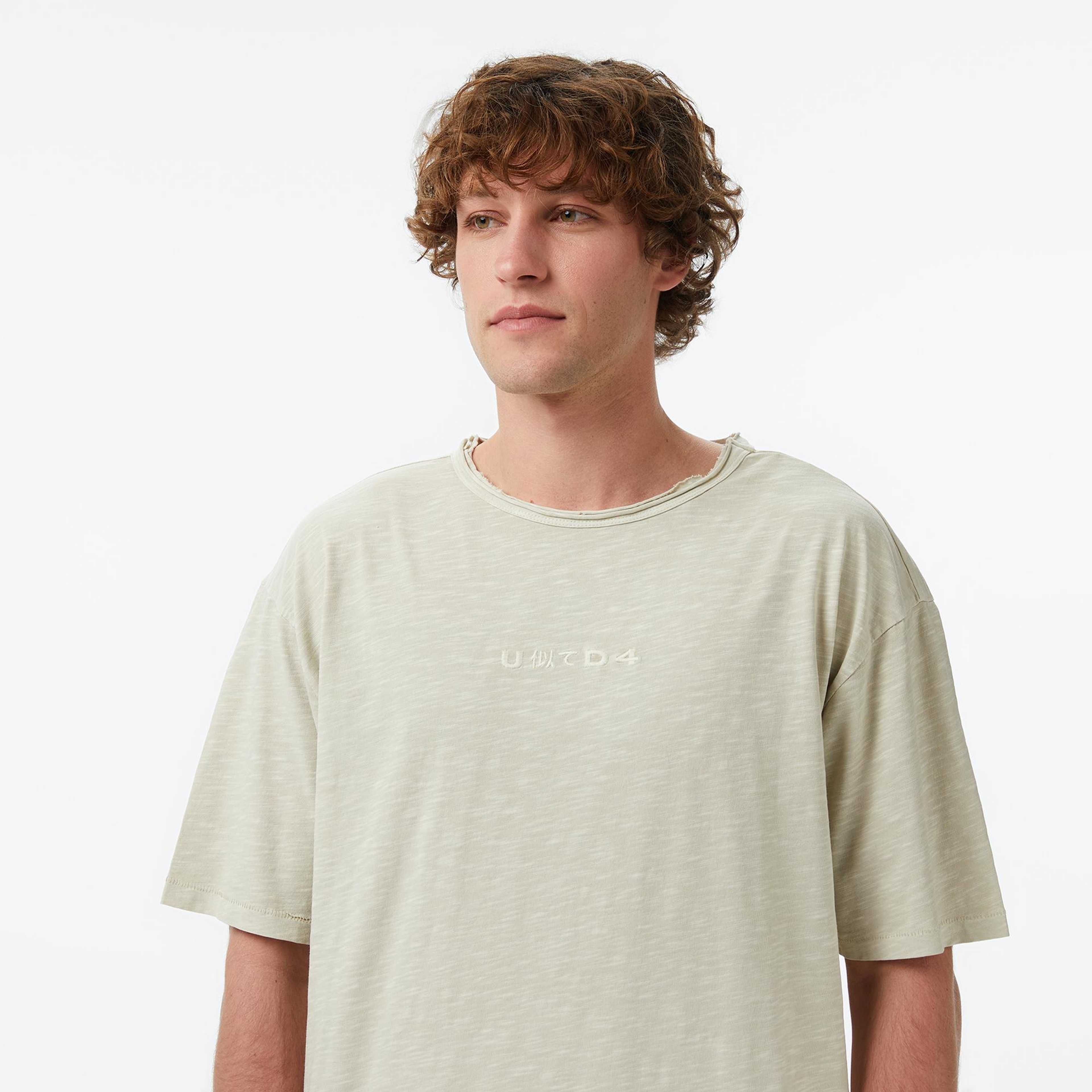 UNITED4 Regular Fit Erkek Krem T-Shirt