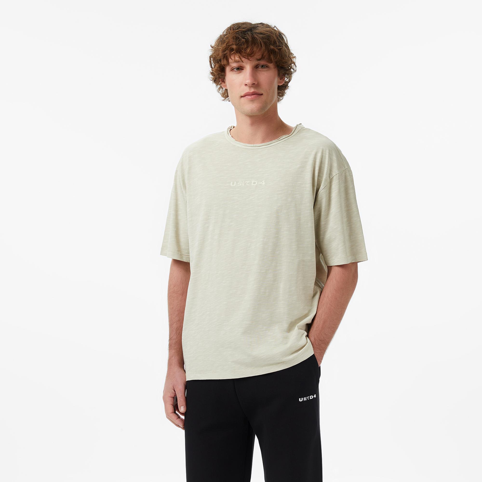 UNITED4 Regular Fit Erkek Krem T-Shirt