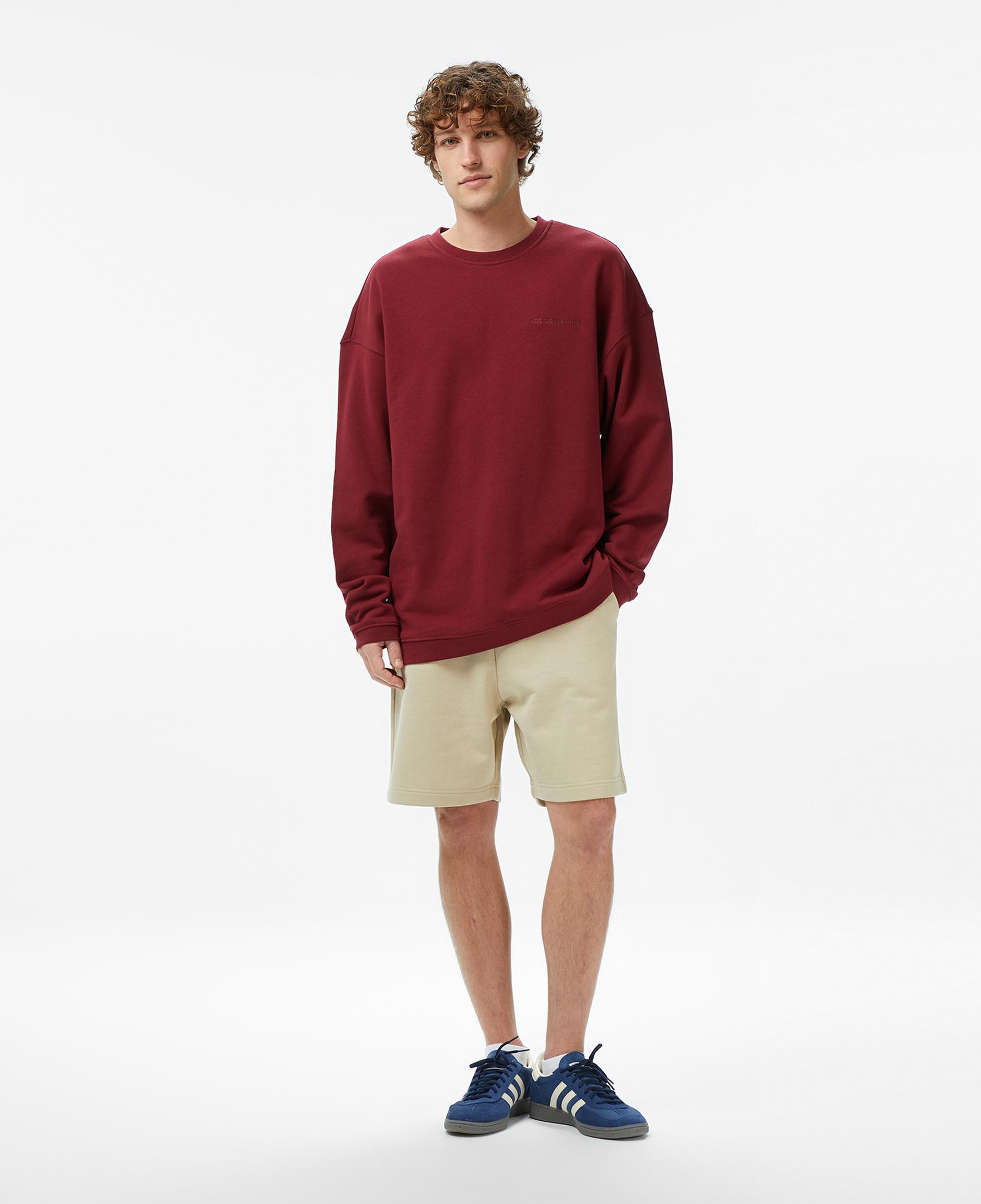 Les Benjamins Essentials 302 Erkek Bordo Sweatshirt