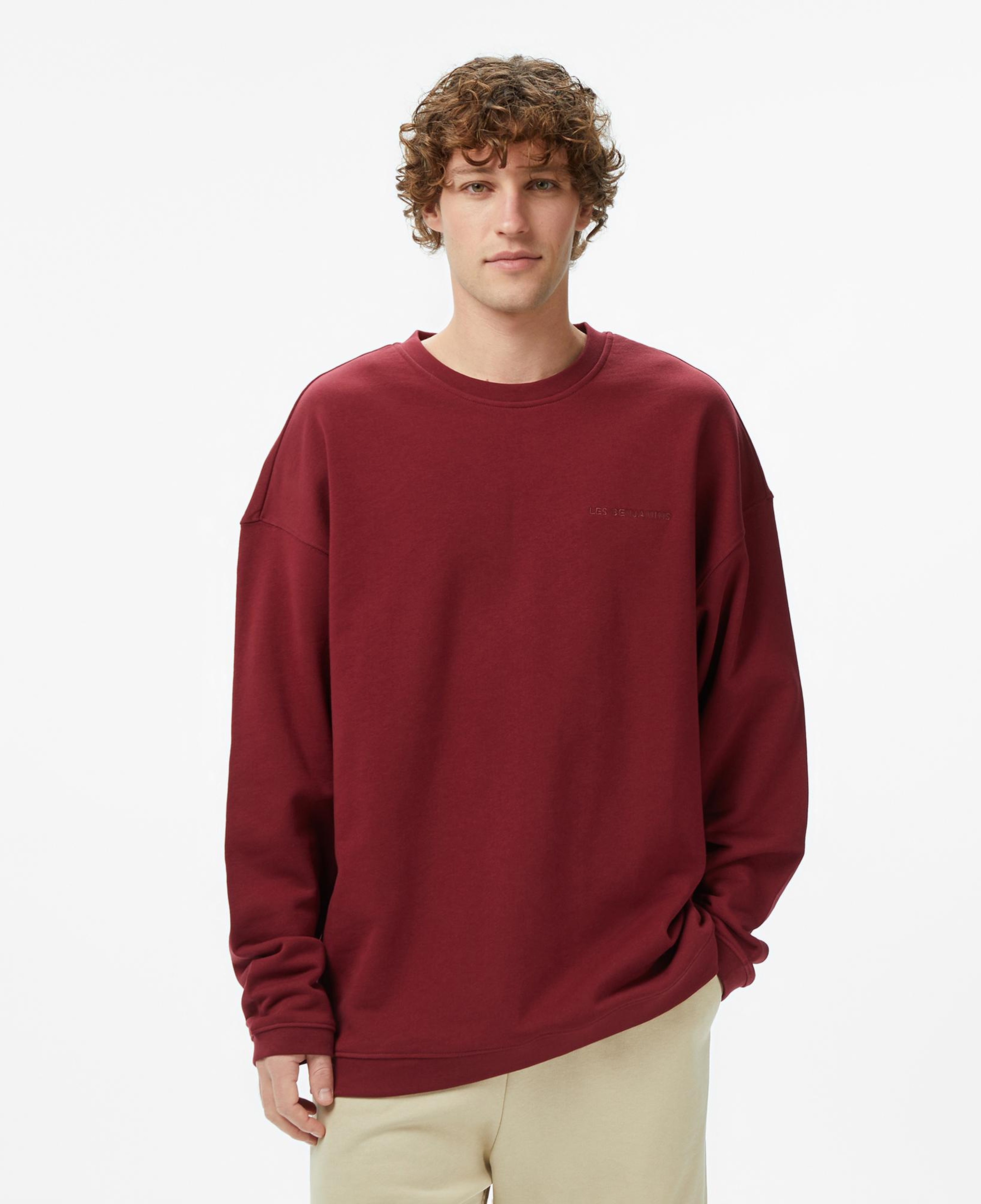 Les Benjamins Essentials 302 Erkek Bordo Sweatshirt