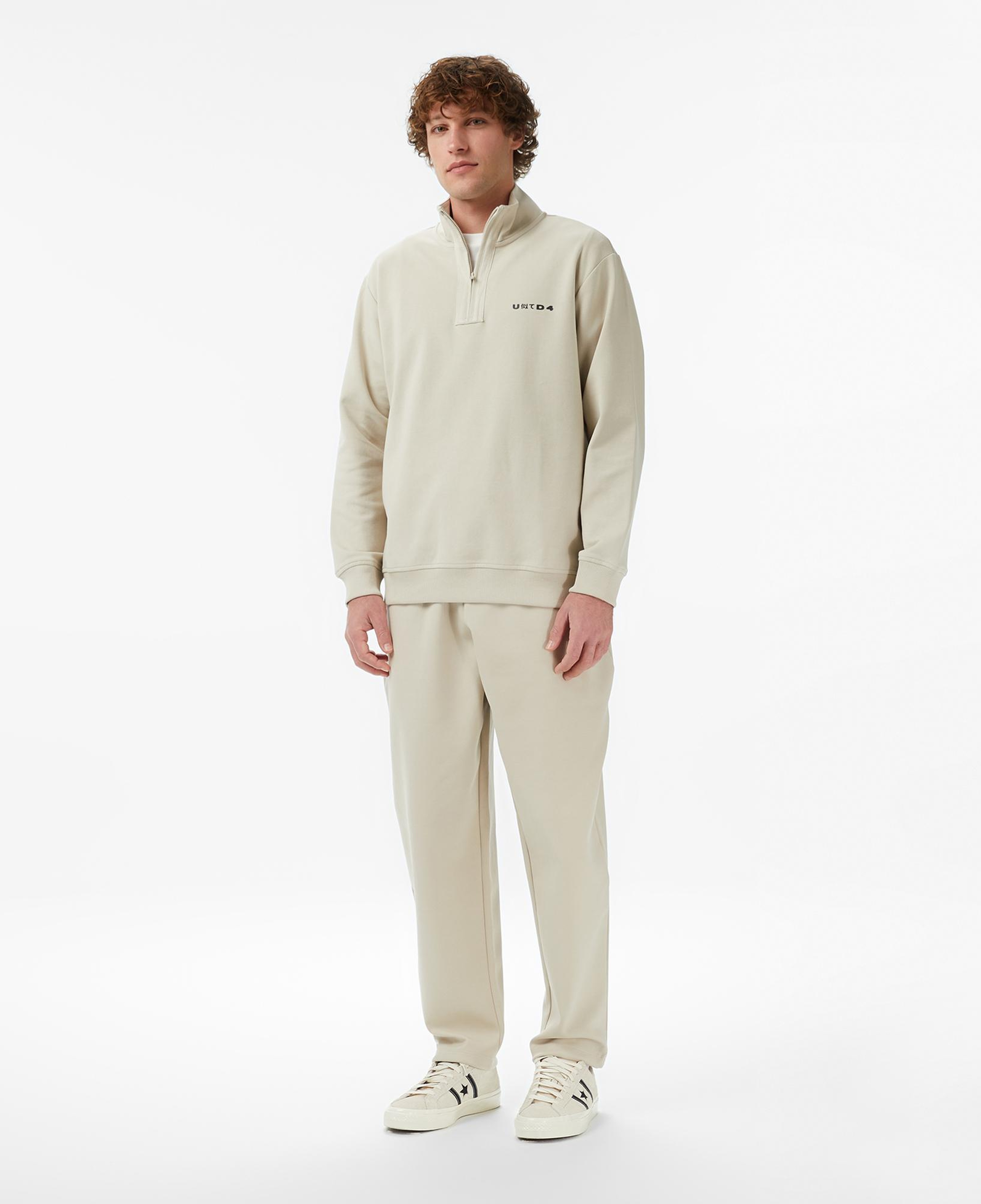 UNITED4 Regular Fit Erkek Bej Sweatshirt