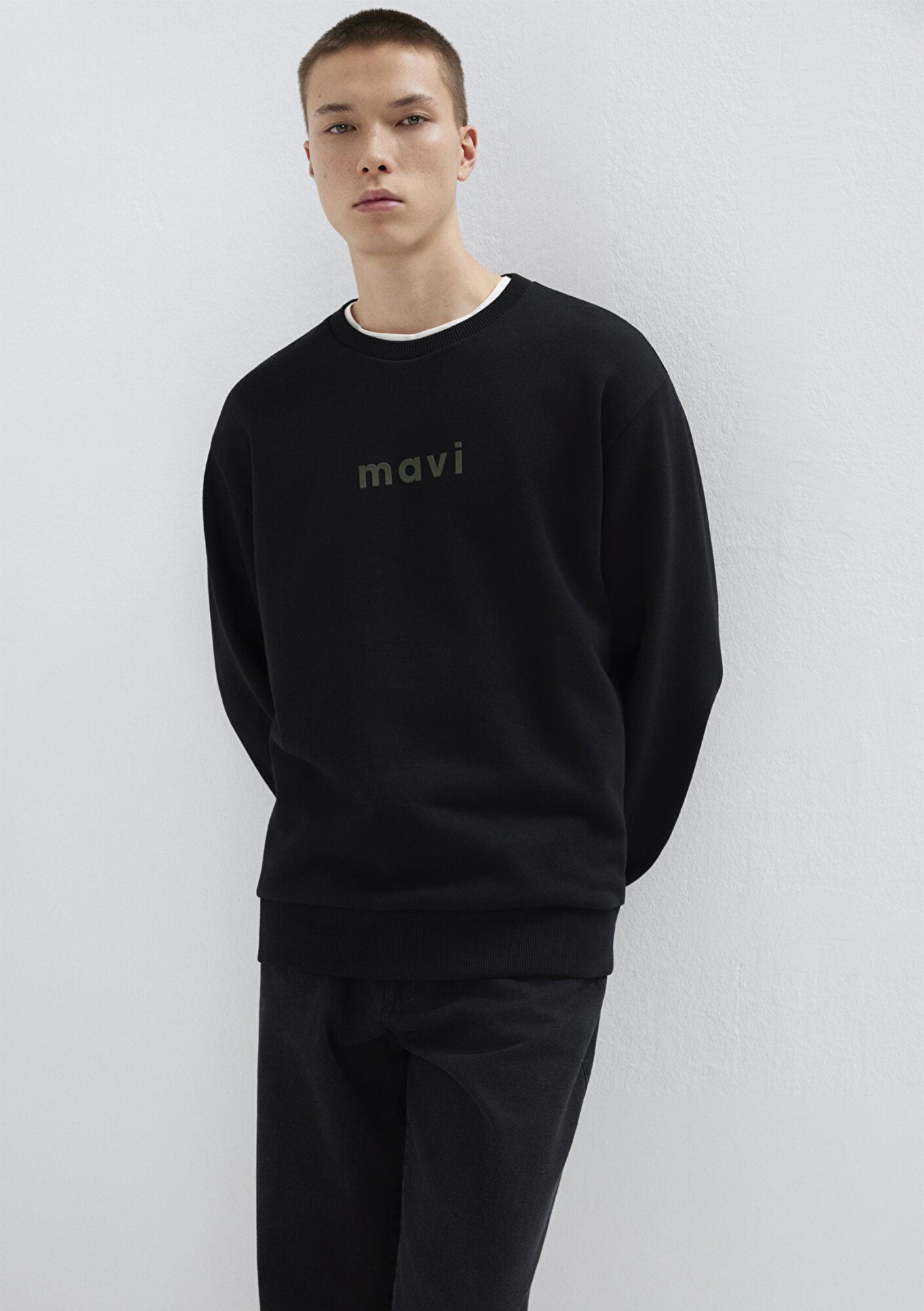 Mavi Mavi Logo Baskılı Siyah Sweatshirt 0S10556-900