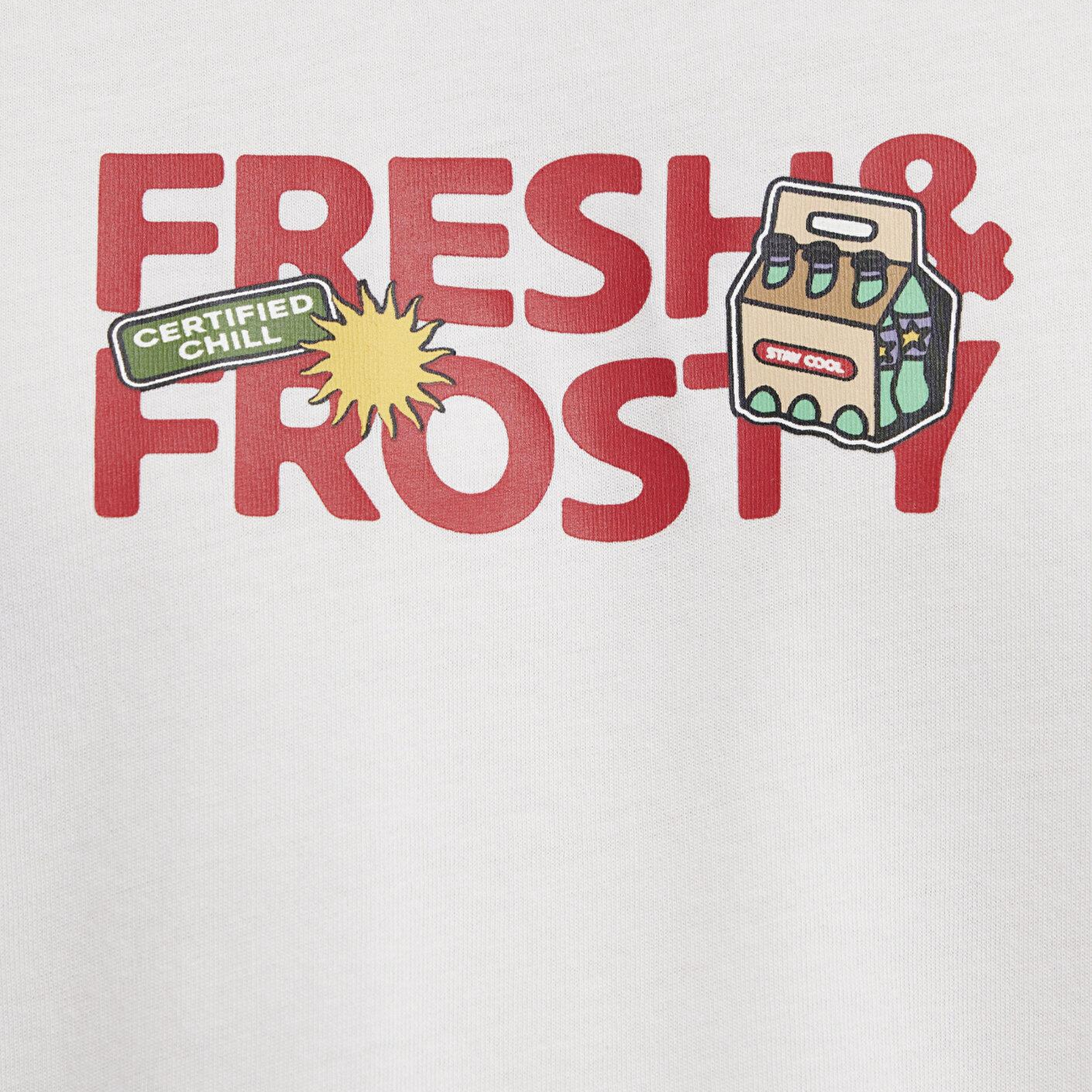 Mavi Baskılı Ekru Tişört Oversize / Geniş Kesim 0613622-70057