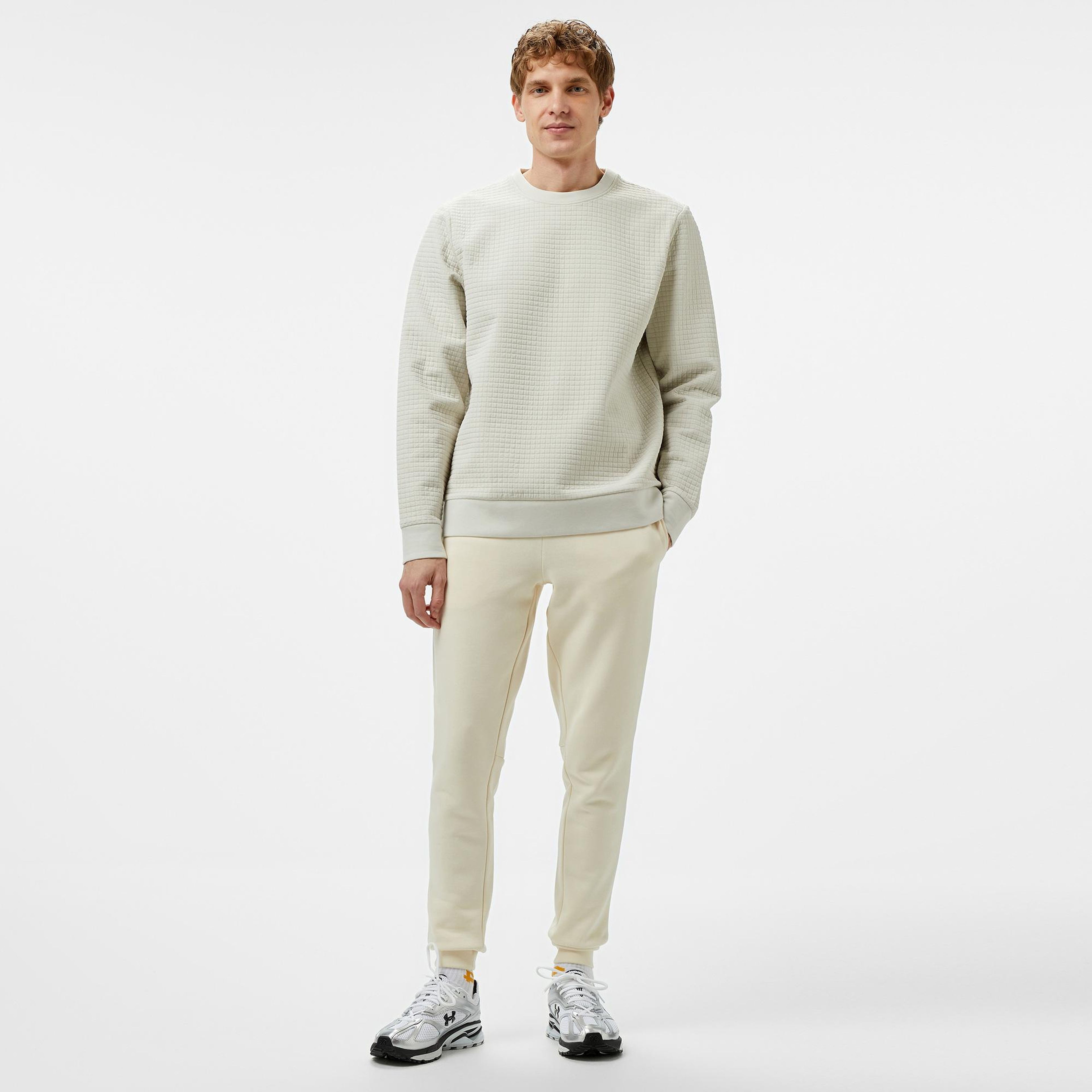 Under Armour Unstoppable Flc Grid Crew Erkek Beyaz Sweatshirt