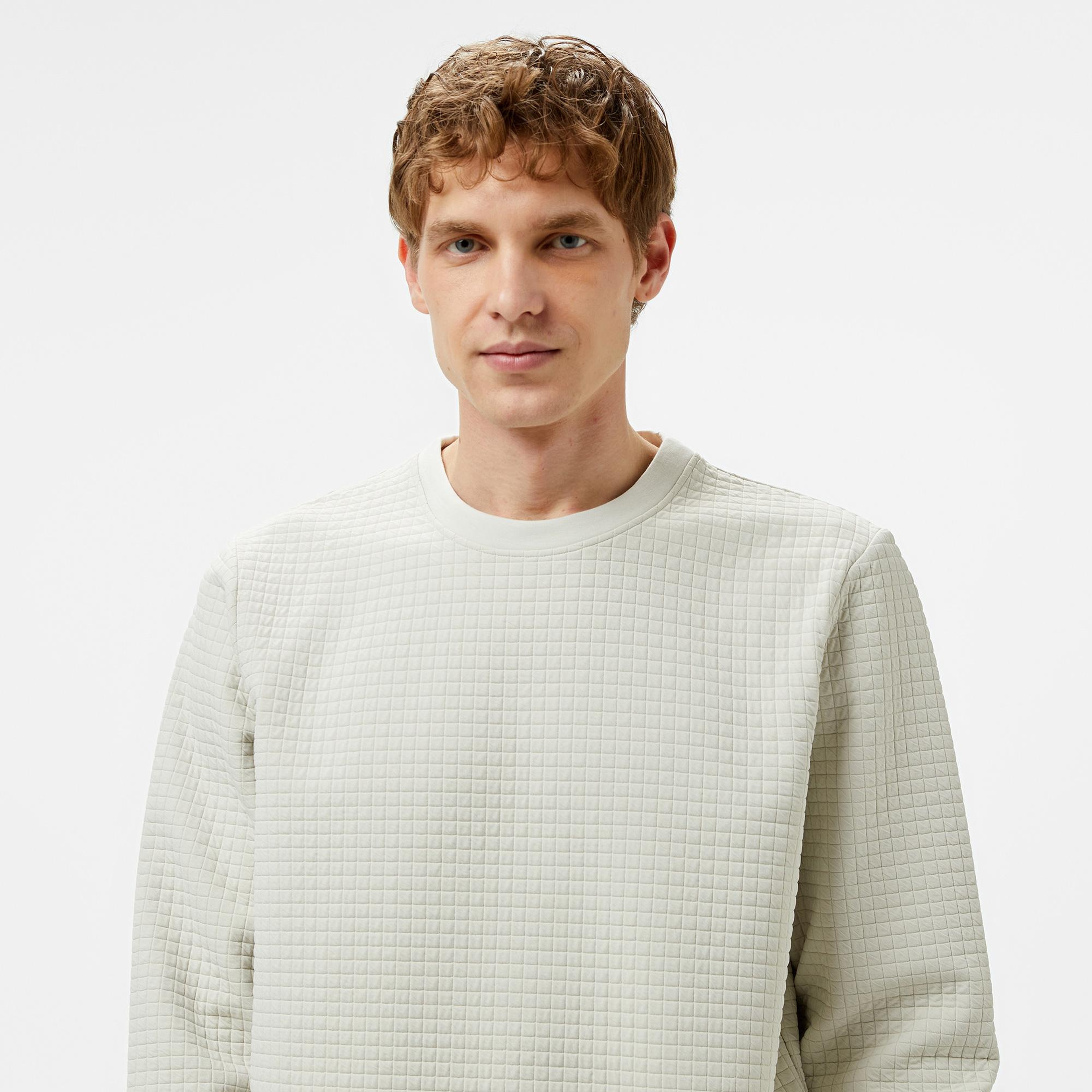 Under Armour Unstoppable Flc Grid Crew Erkek Beyaz Sweatshirt