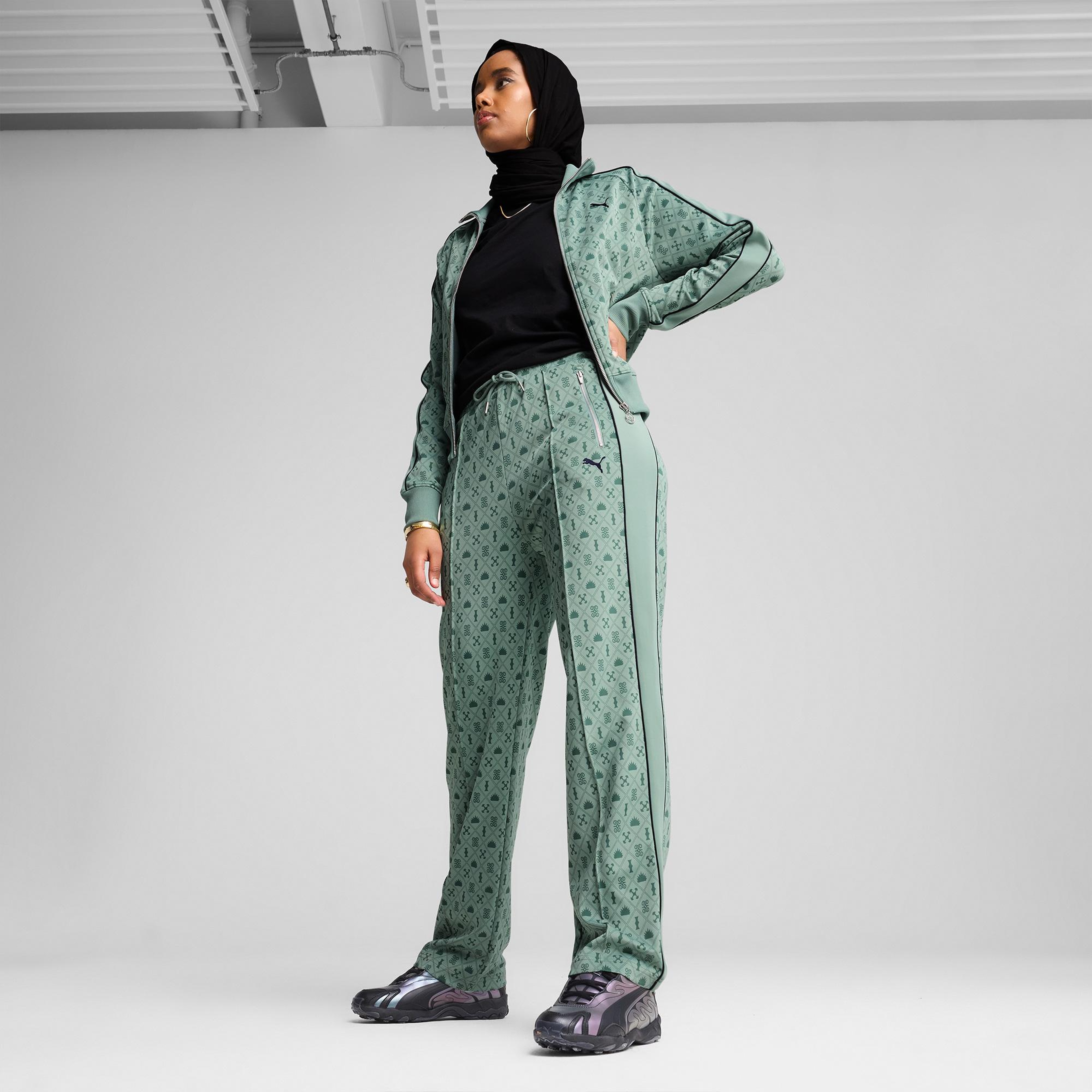 Puma Road To Unity Printed Straight T7 Kadın Yeşil Eşofman Altı