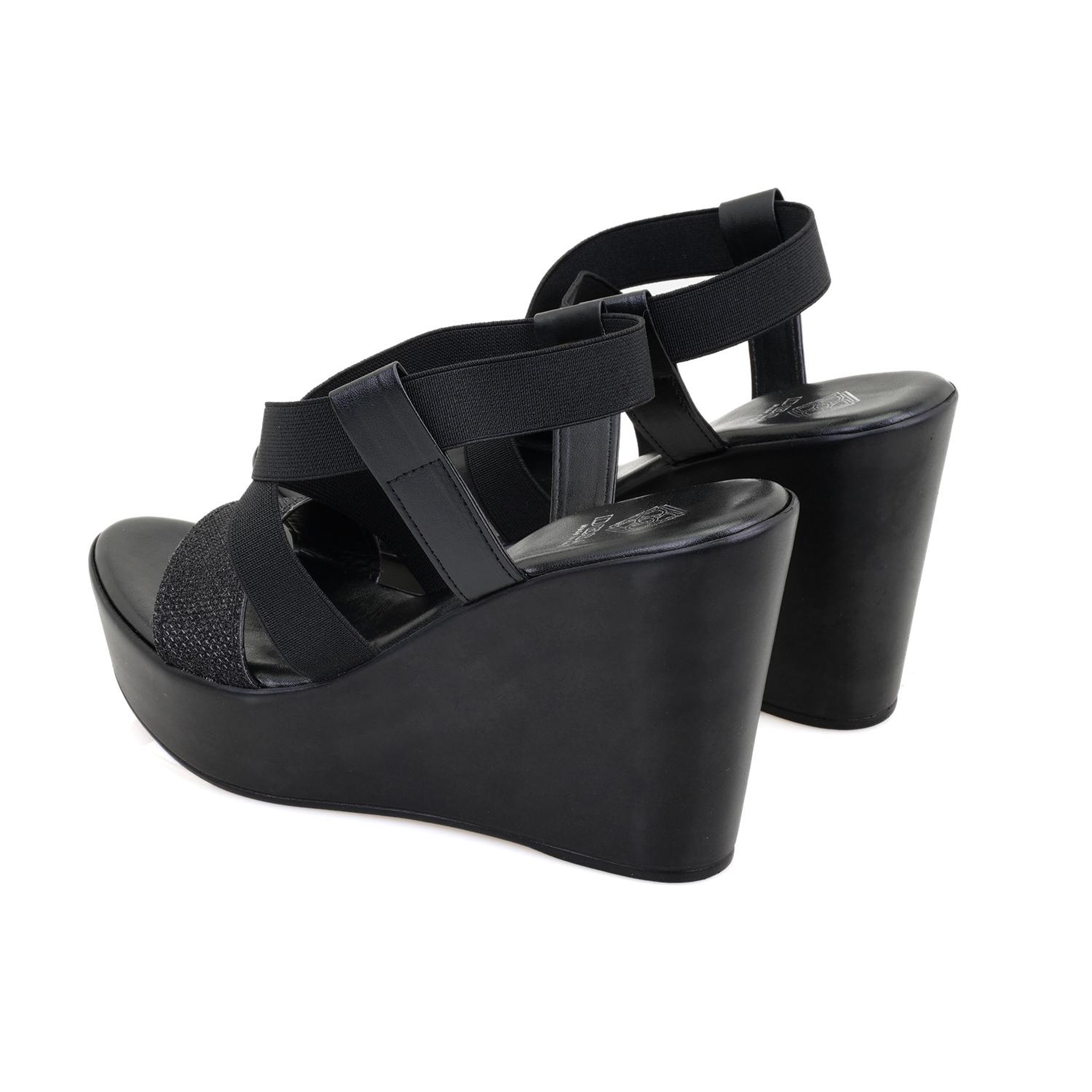 Kadın Siyah Dolgu Topuklu Sandalet