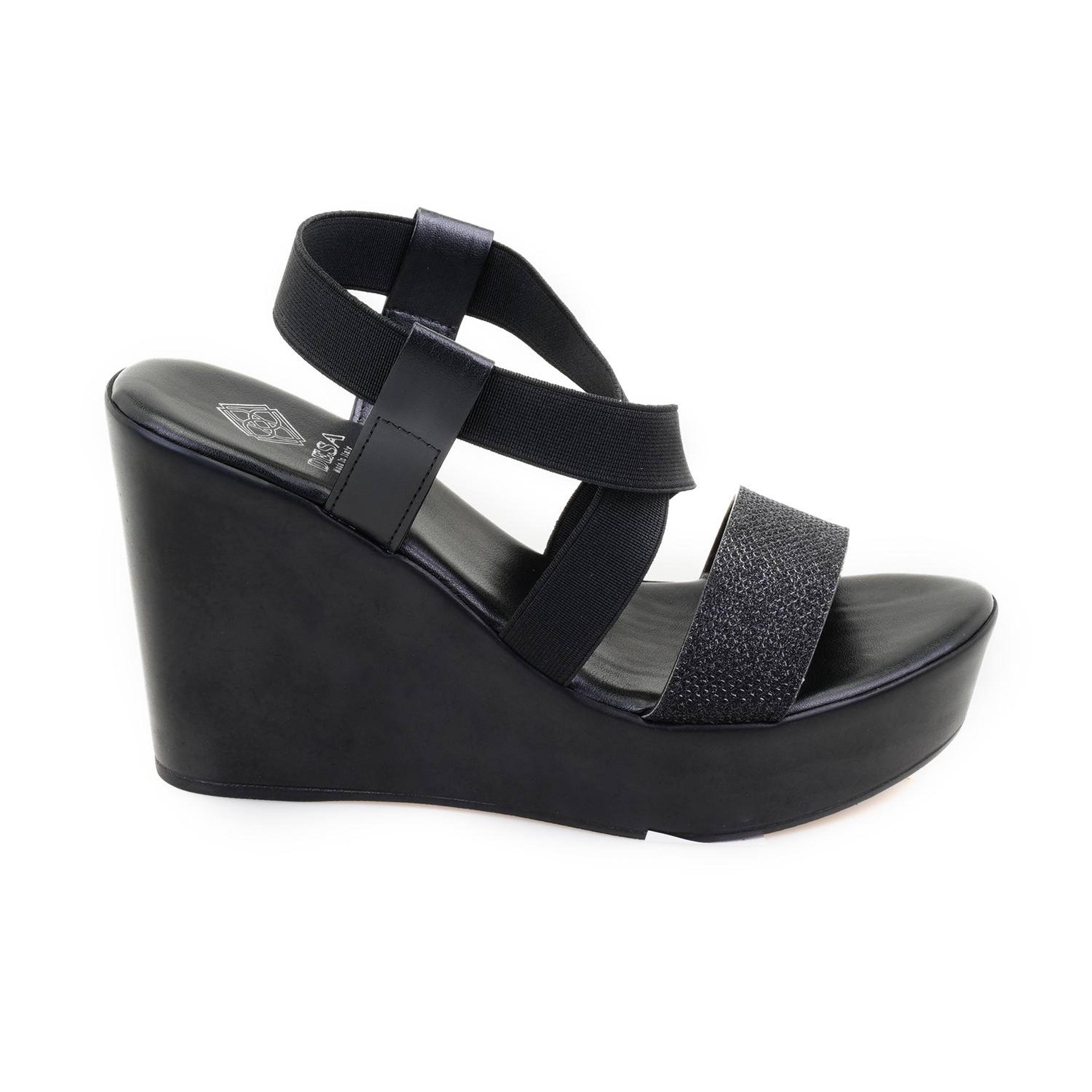 Kadın Siyah Dolgu Topuklu Sandalet