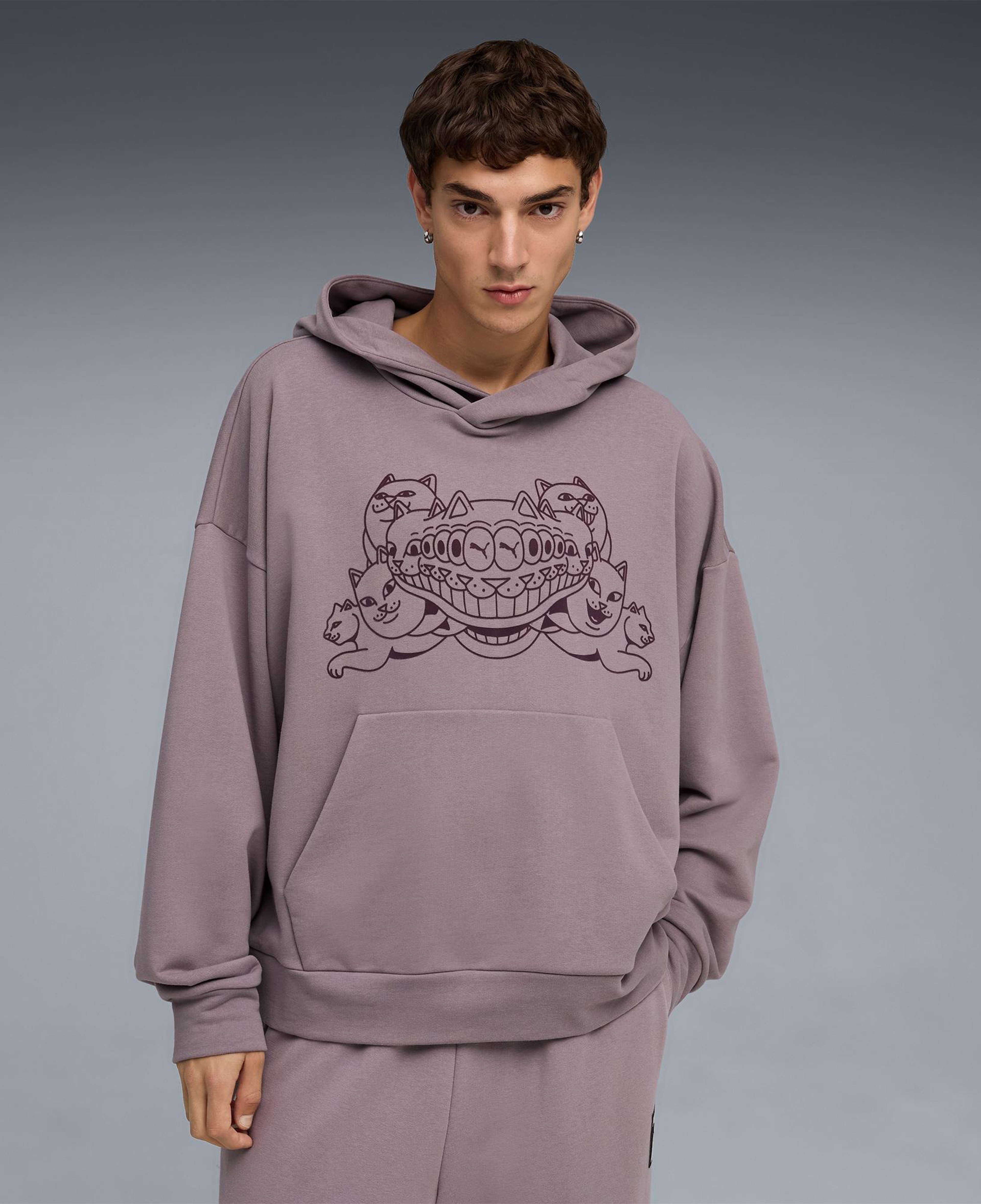 Puma X Ripndip Boxy Erkek Mor Sweatshirt