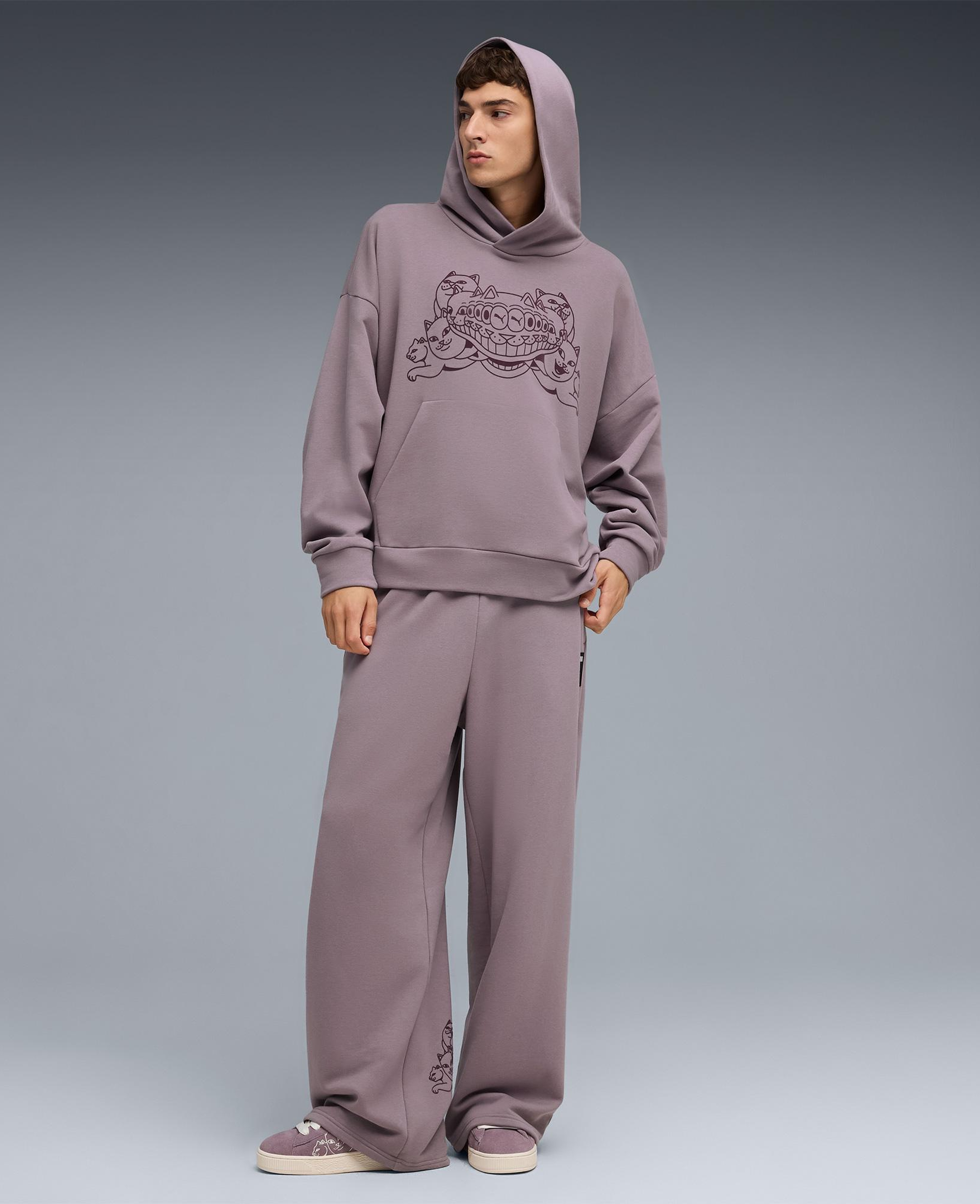 Puma X Ripndip Boxy Erkek Mor Sweatshirt