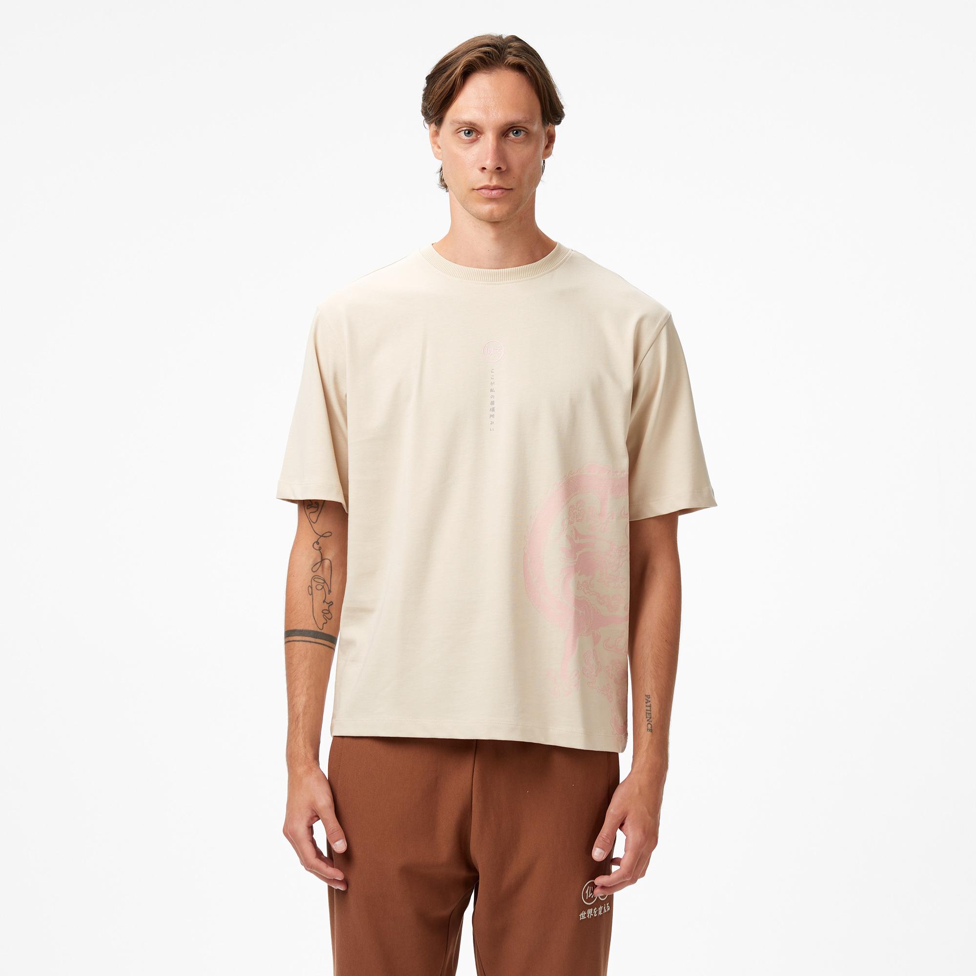 UNITED4 Erkek Krem T-Shirt