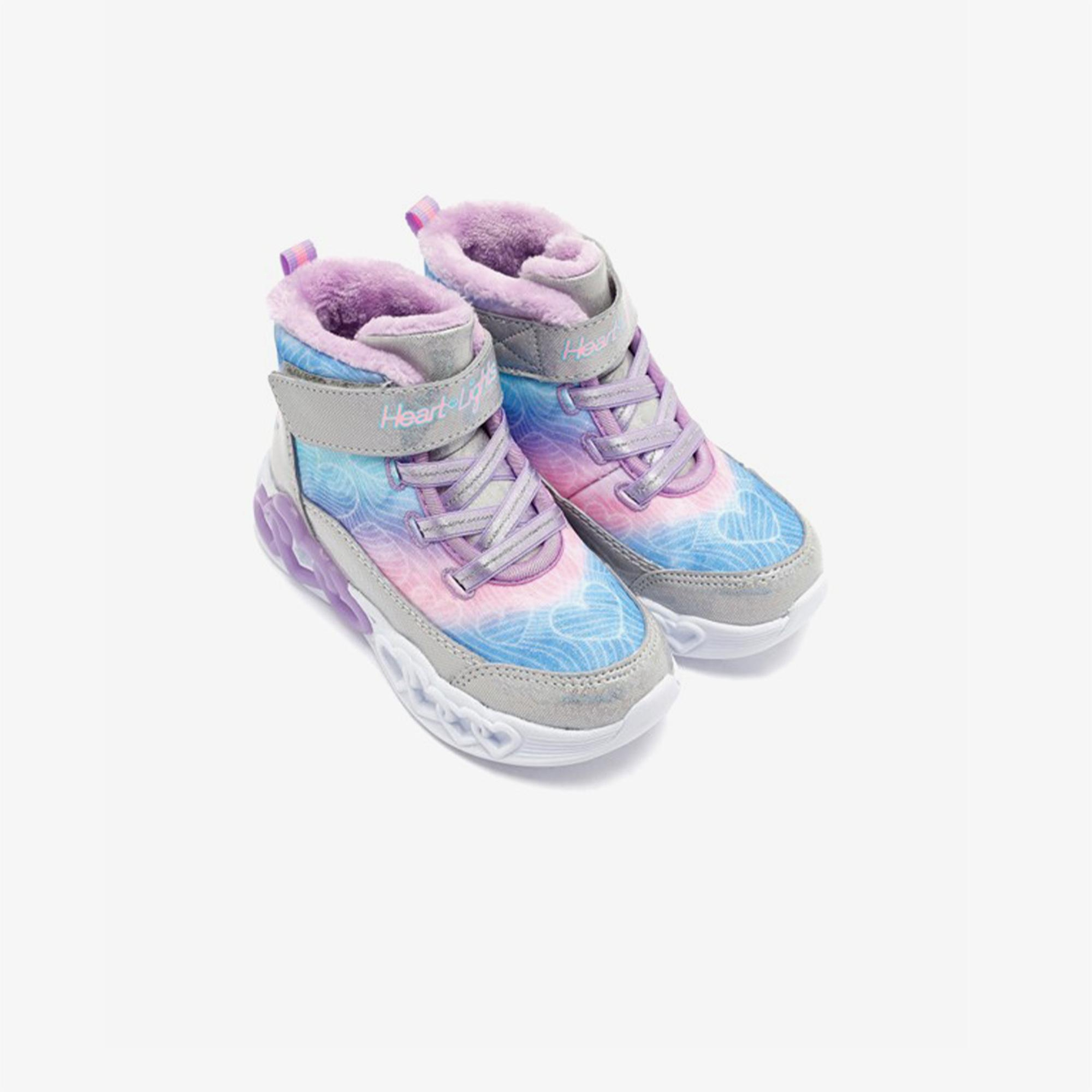 Skechers Infinite Heart Lights Bebek Gri Spor Ayakkabı