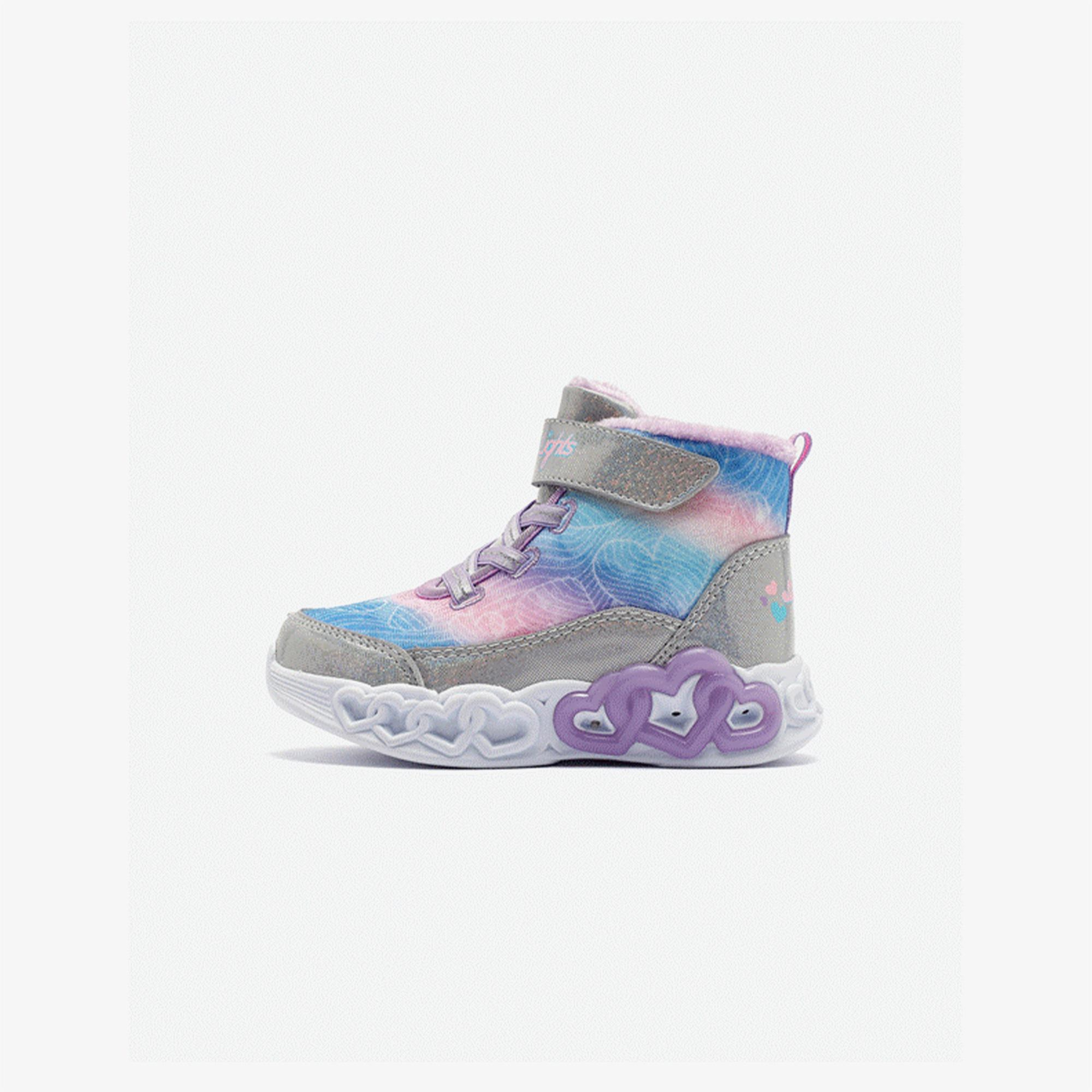 Skechers Infinite Heart Lights Bebek Gri Spor Ayakkabı