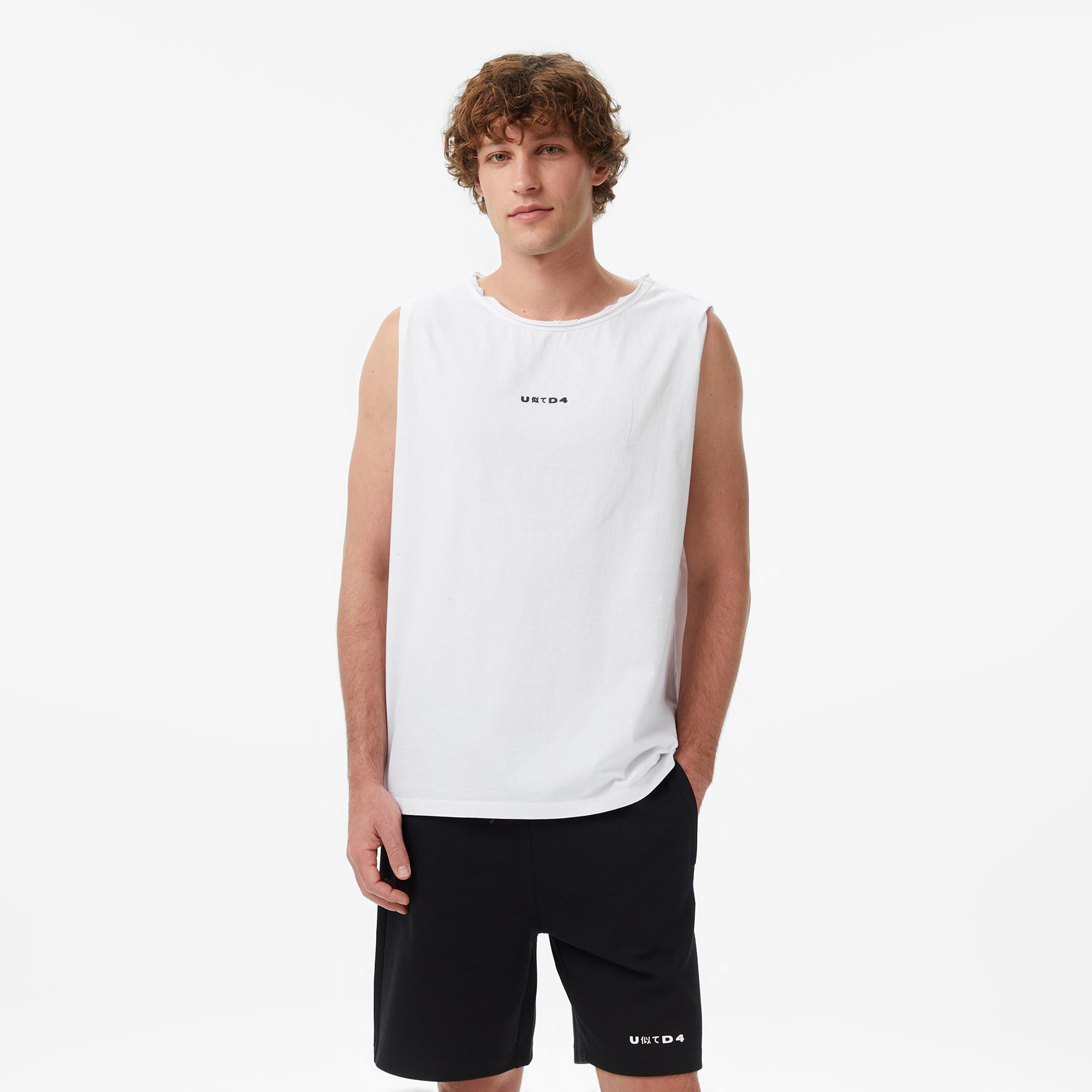 UNITED4 Regular Fit Erkek Beyaz T-Shirt