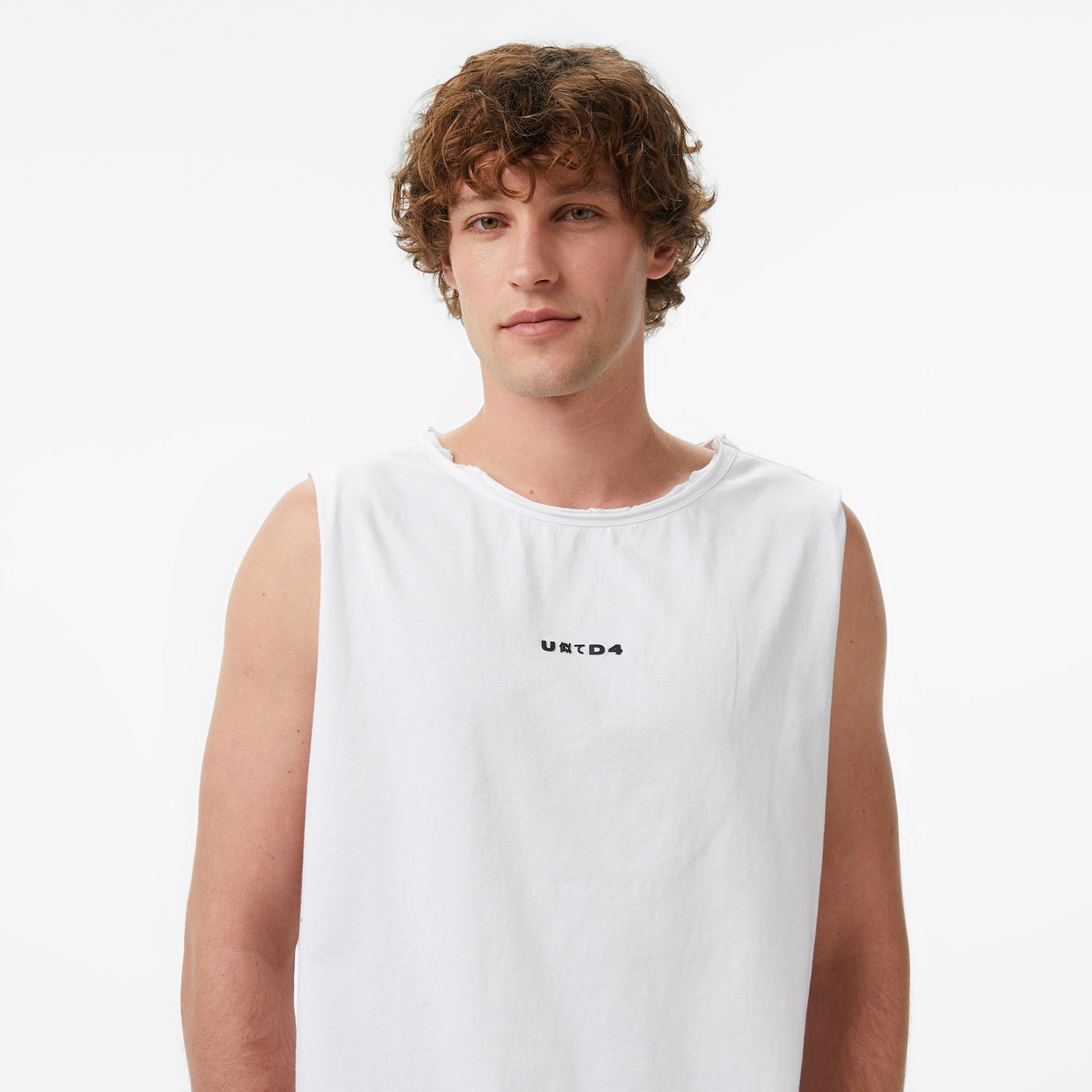 UNITED4 Regular Fit Erkek Beyaz T-Shirt