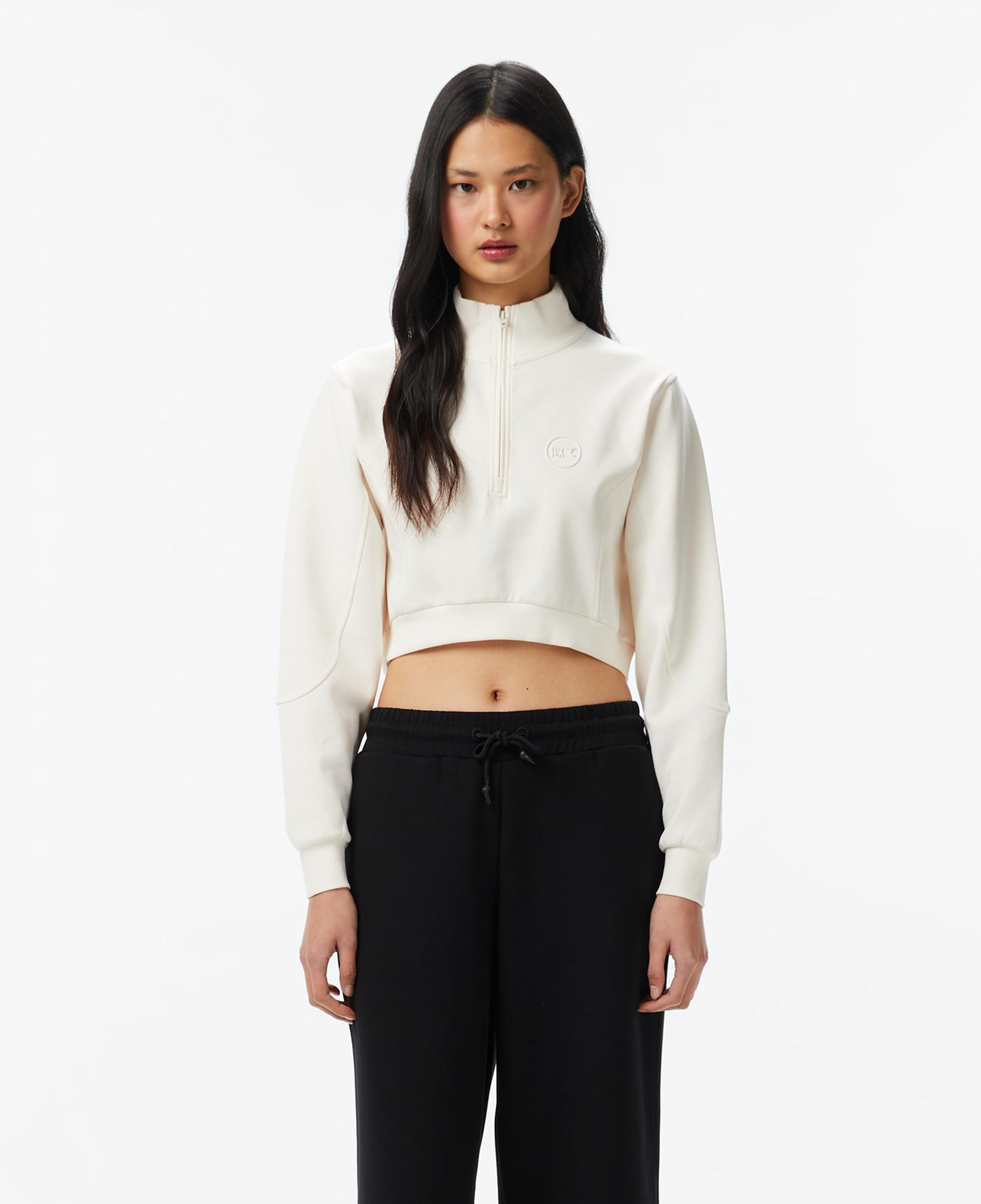 UNITED4 Crop Fit Kadın Bej Sweatshirt