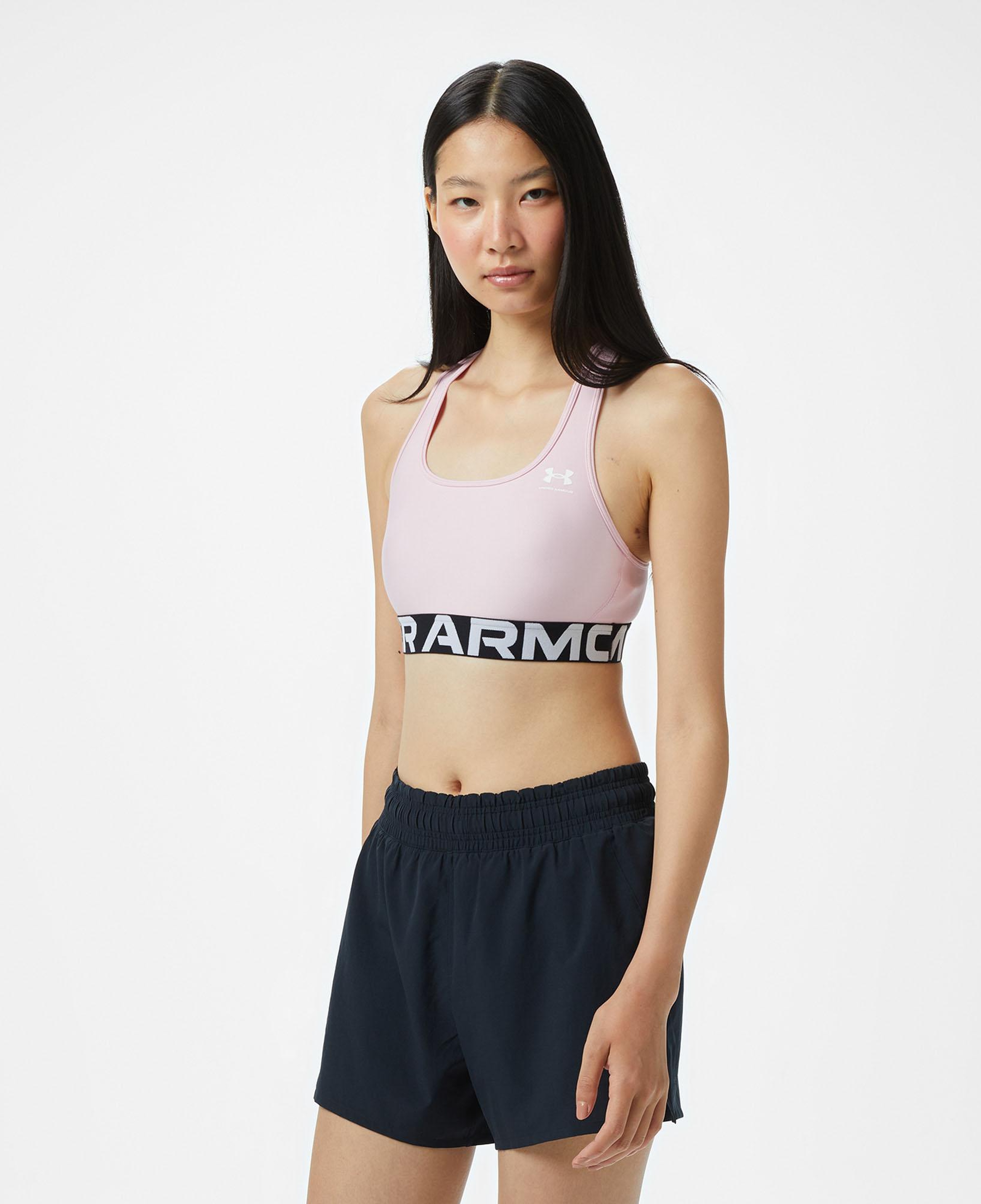 Under Armour Hg Mid nded Kadın Pembe Antrenman Bra