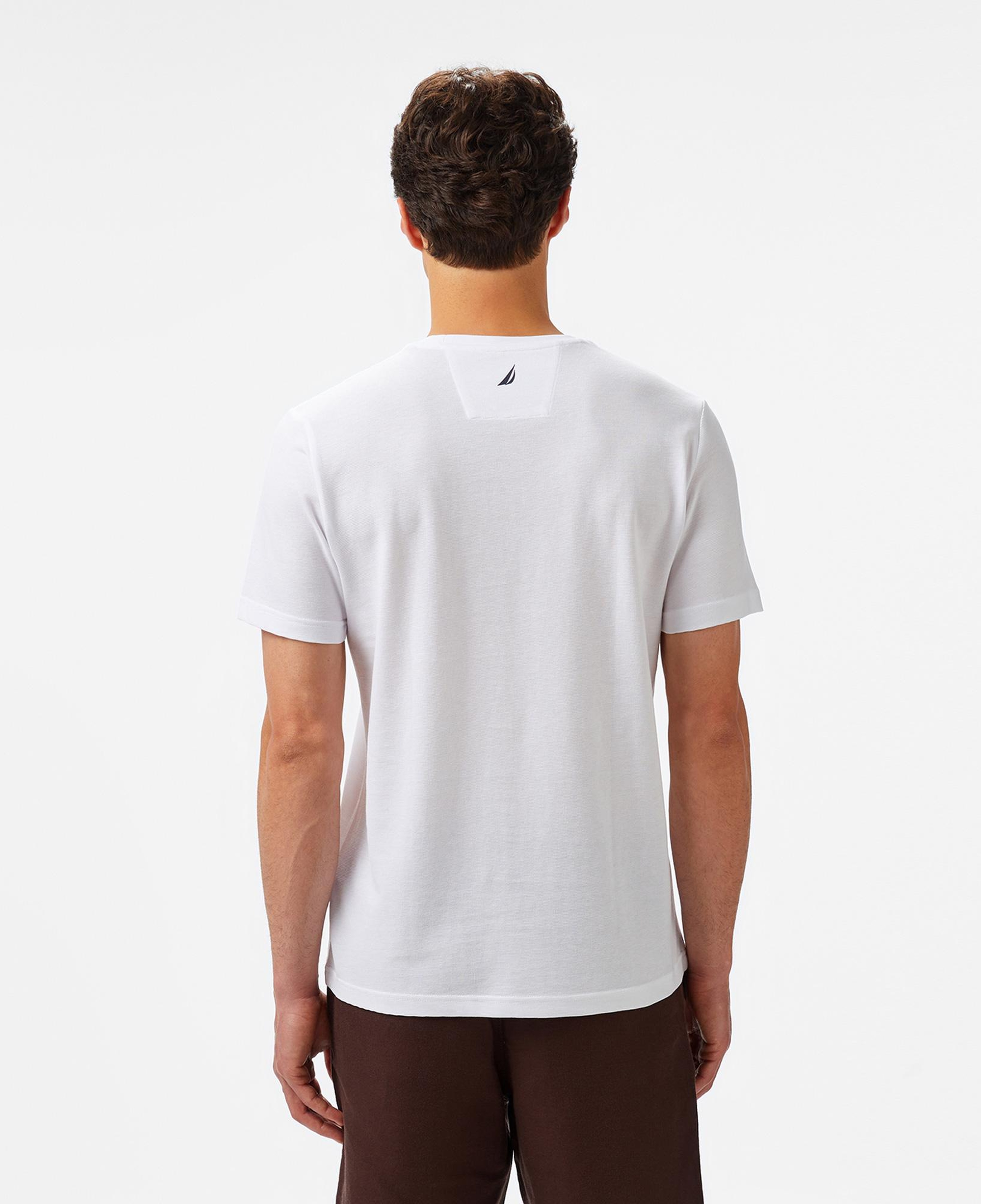 Nautica Erkek Beyaz Regular Fit Baskılı T-Shirt
