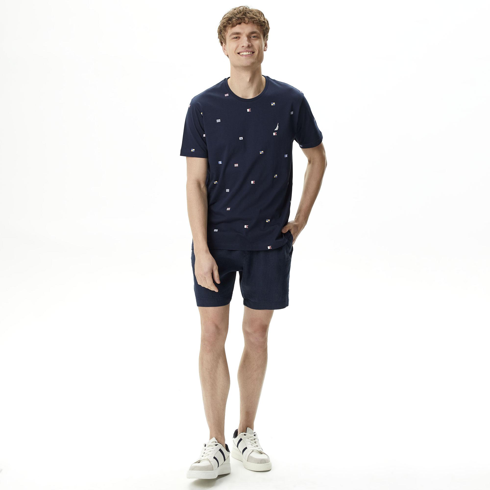 Nautica Erkek Lacivert Standart Fit T-Shirt