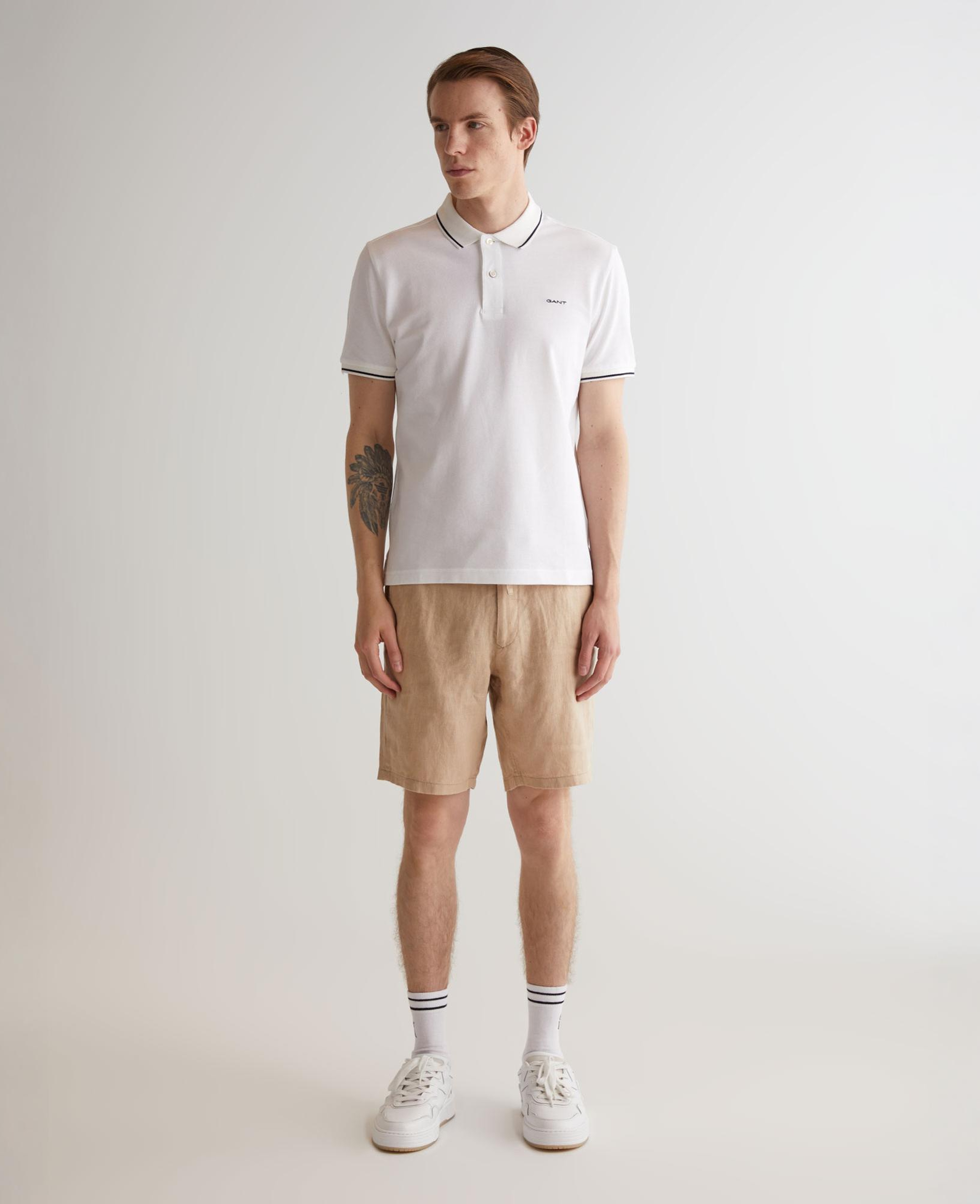 GANT Erkek Bej Relaxed Fit Keten Şort