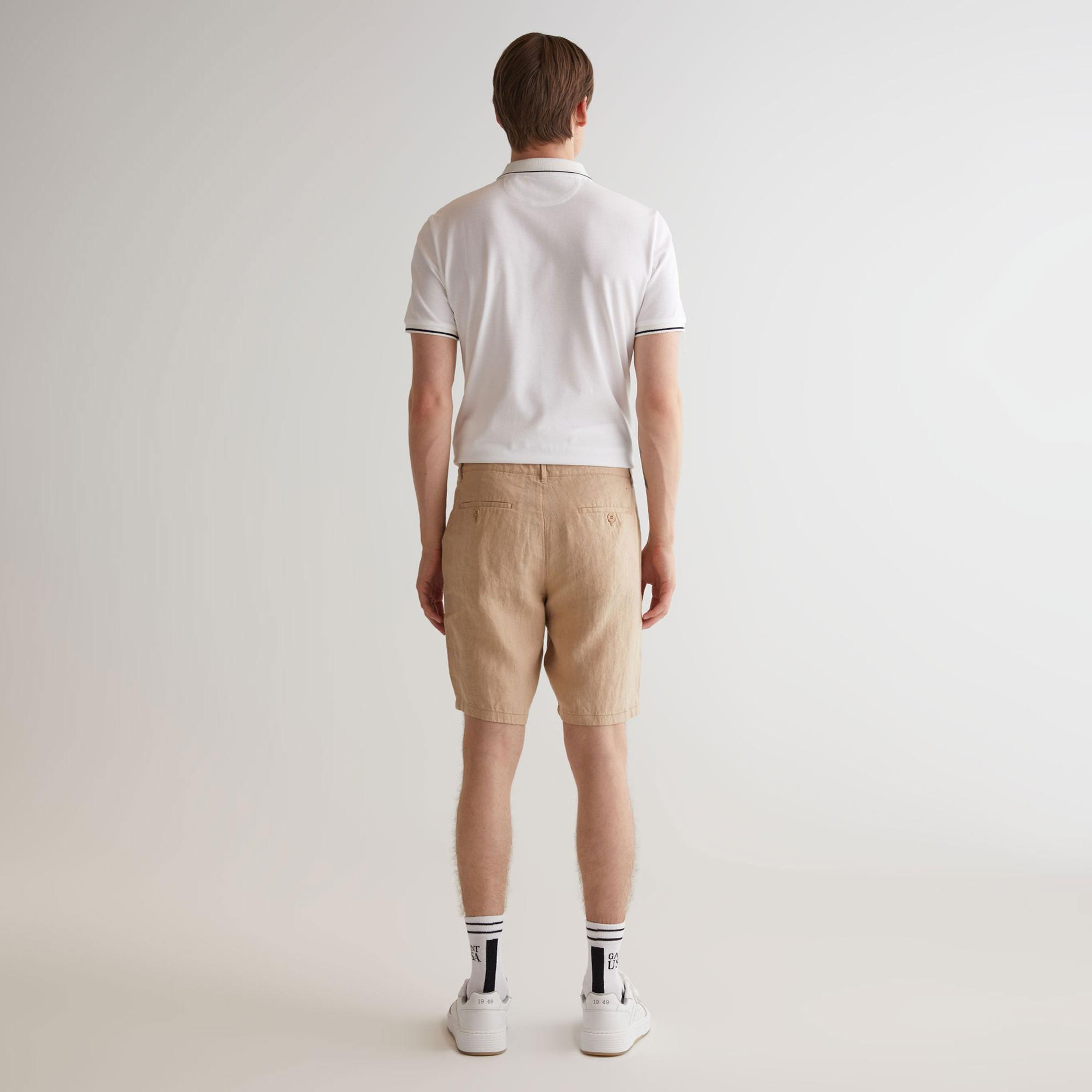 GANT Erkek Bej Relaxed Fit Keten Şort