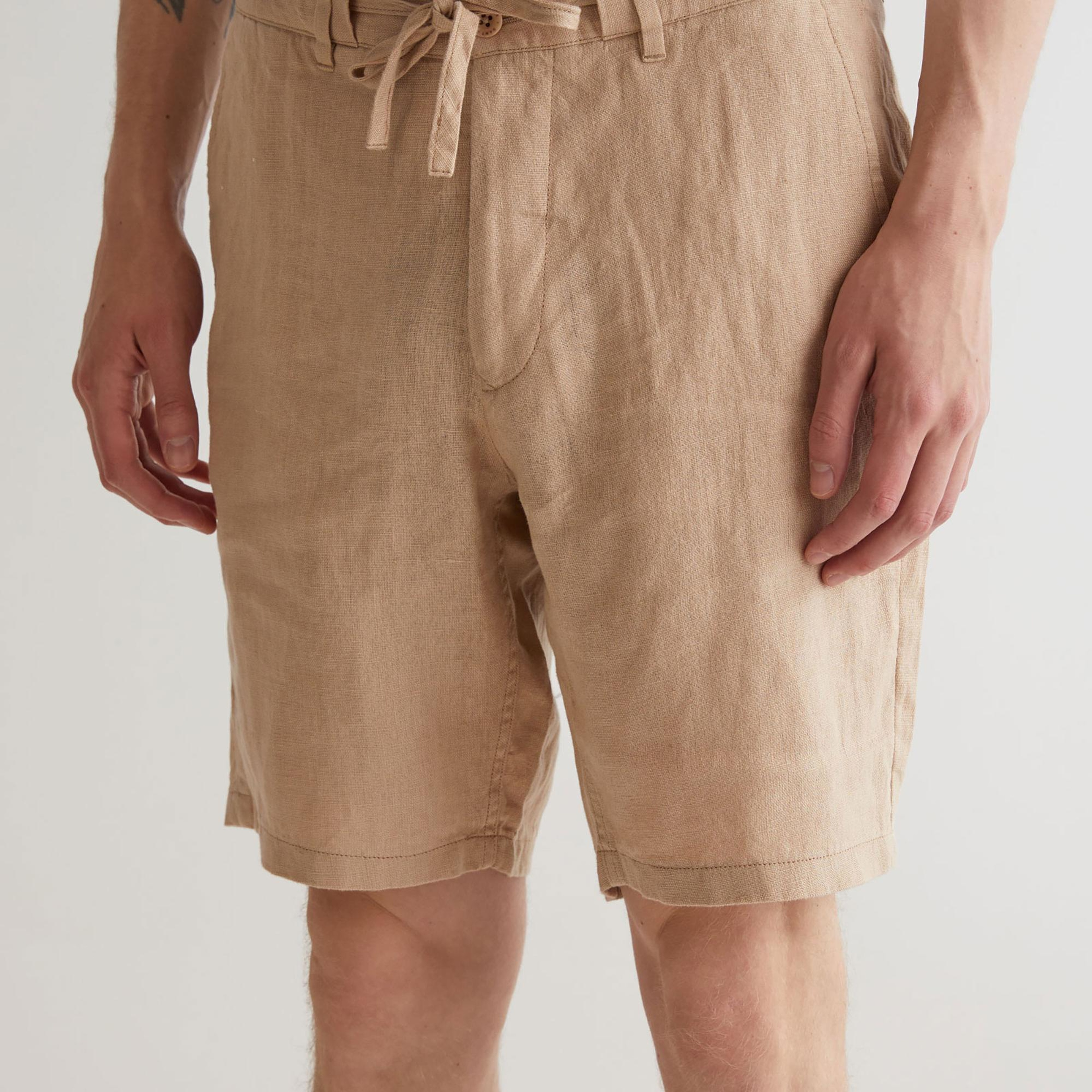 GANT Erkek Bej Relaxed Fit Keten Şort