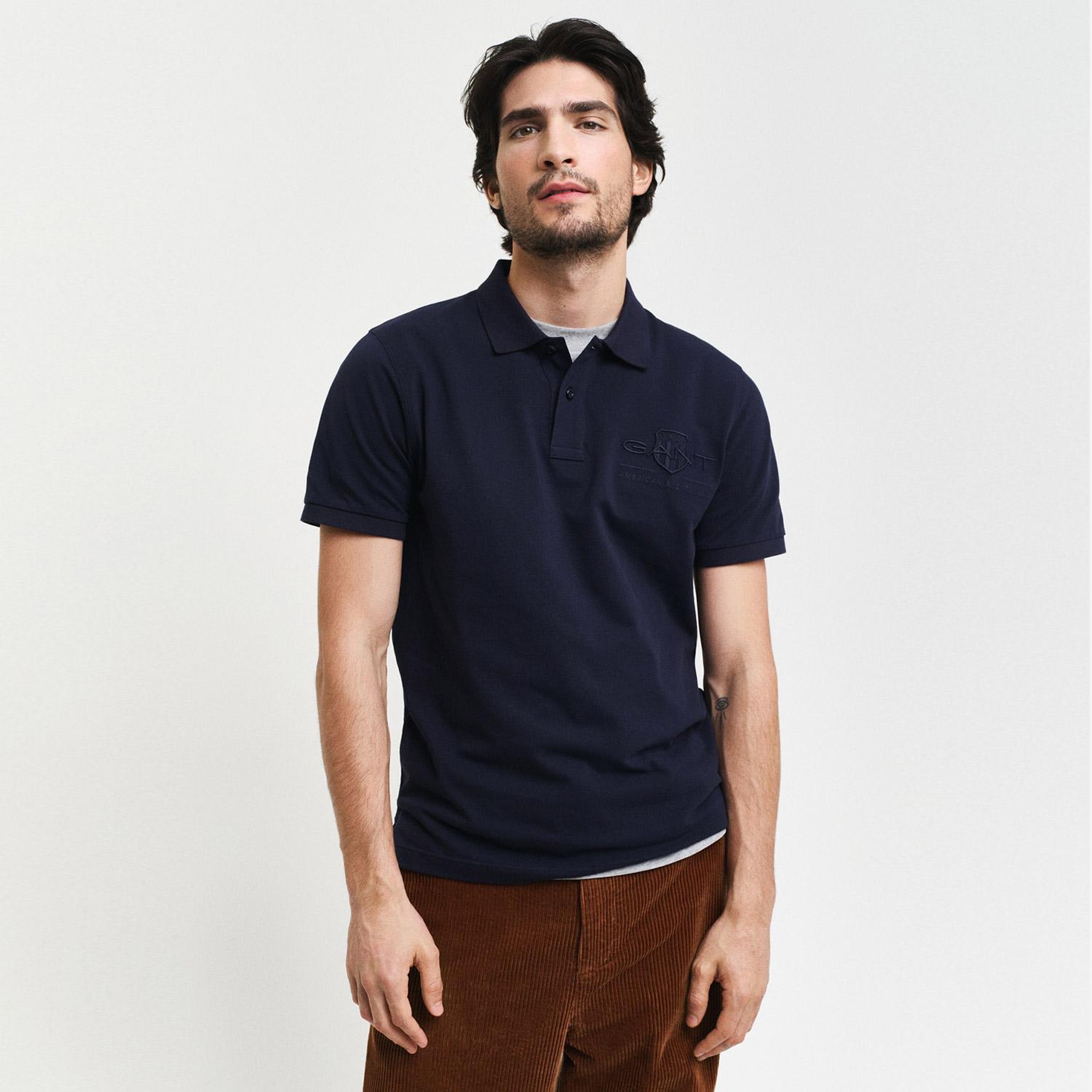 GANT Erkek Lacivert Regular Fit Logolu Polo