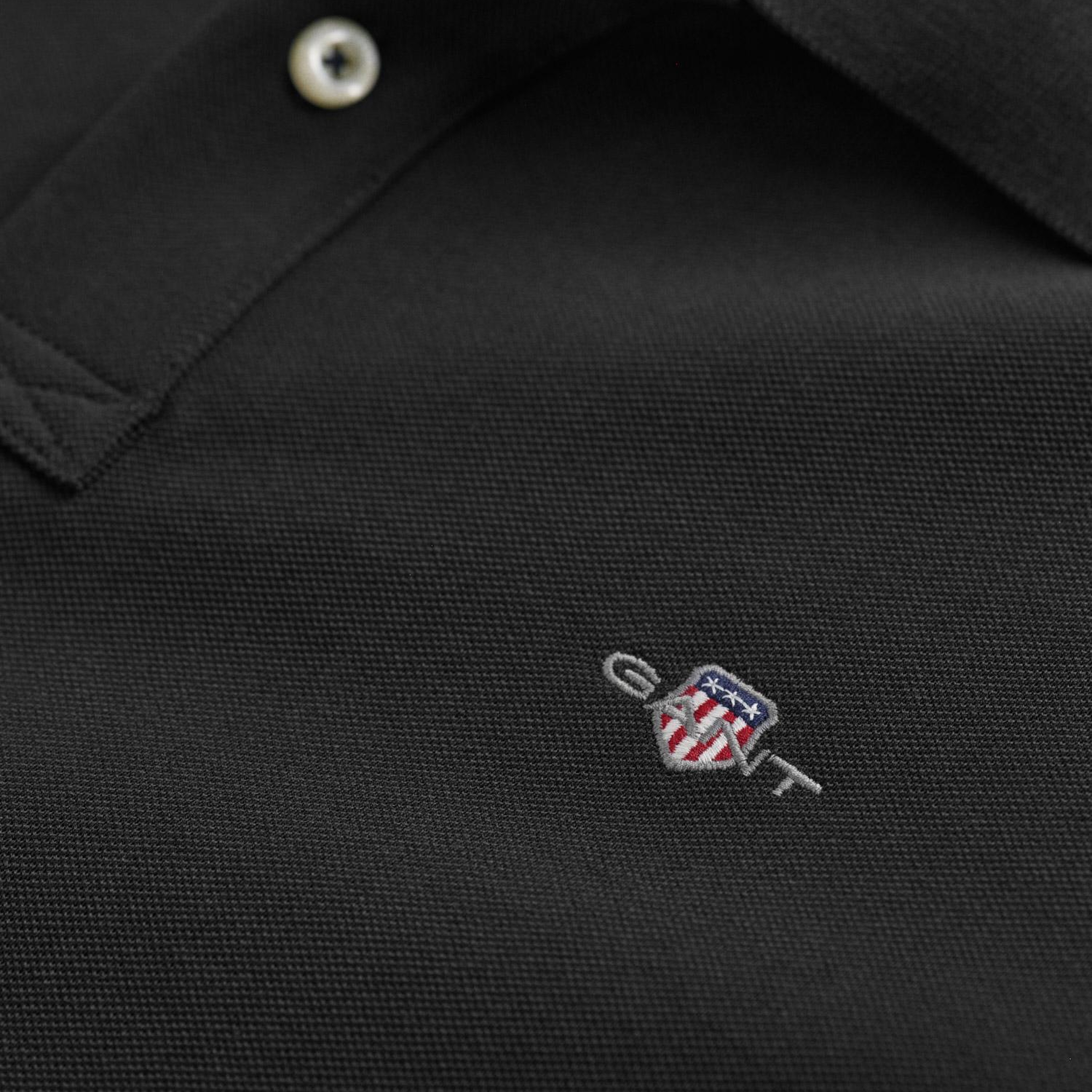 GANT Erkek Siyah Regular Fit Uzun Kollu Polo